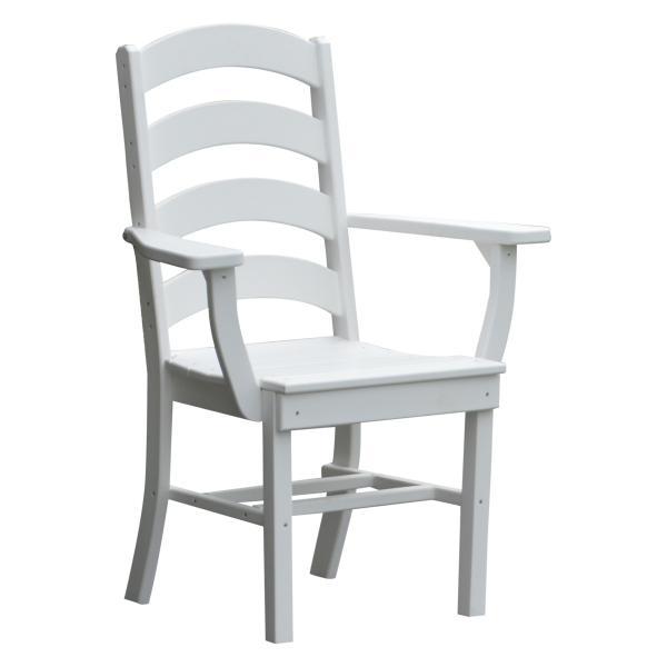 Ladderback Dining Chair with Arms - Solid Wood Kitchen & Dining Room Furniture for Home, Restaurant & Cafe Use