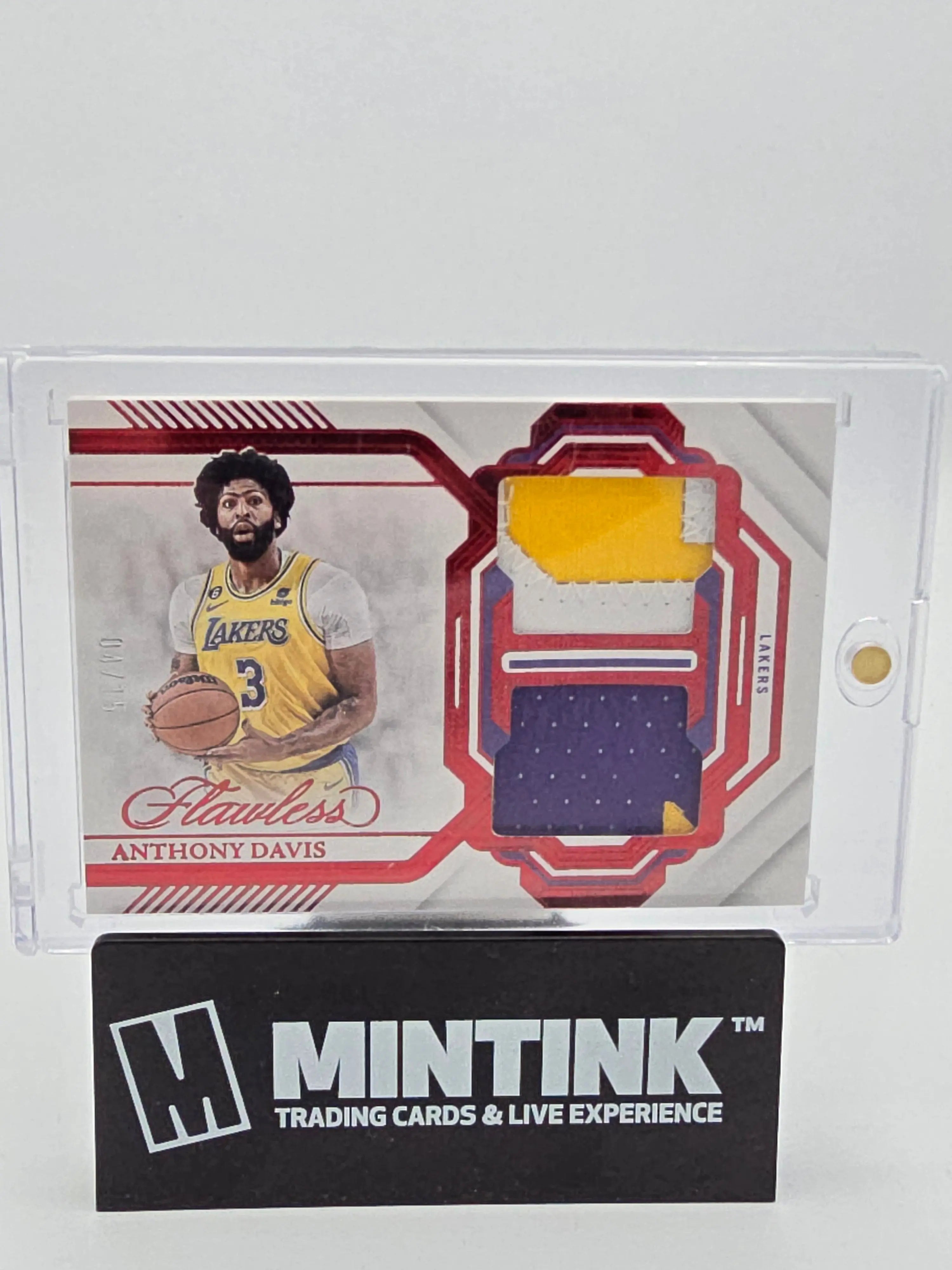 2022-23 Panini Flawless Basketball Anthony Davis Dual Jersey Patch Ruby /15 - Rare NBA Memorabilia for Collectors & Fans - Perfect for Display, Investment & Sports Enthusiasts