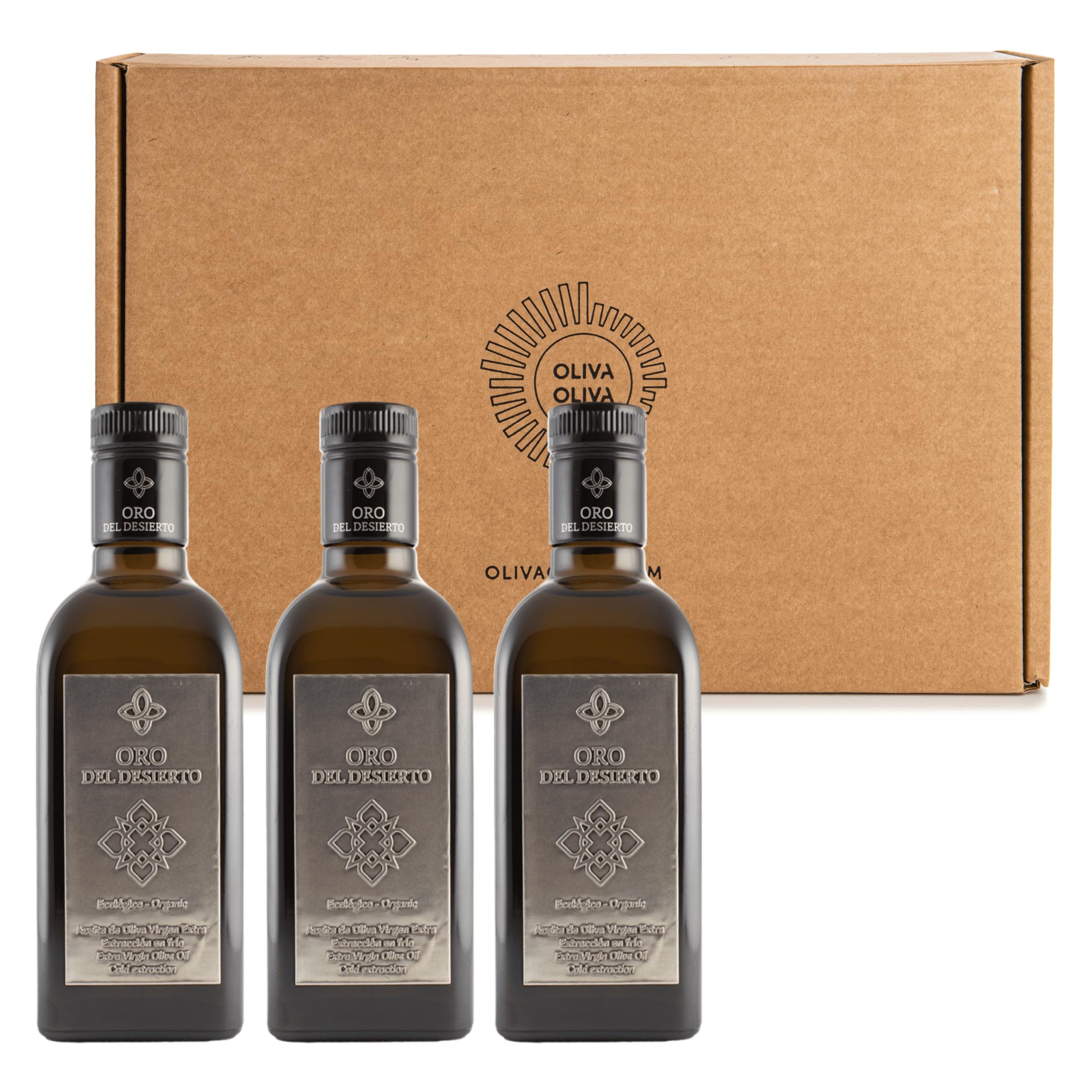 3 Bottles x 500ml - Oro del Desierto Coupage Organic Extra Virgin Olive Oil by Oliva Oliva | Premium Cold-Pressed EVOO for Cooking, Salads & Dipping | Healthy Mediterranean Diet Essential