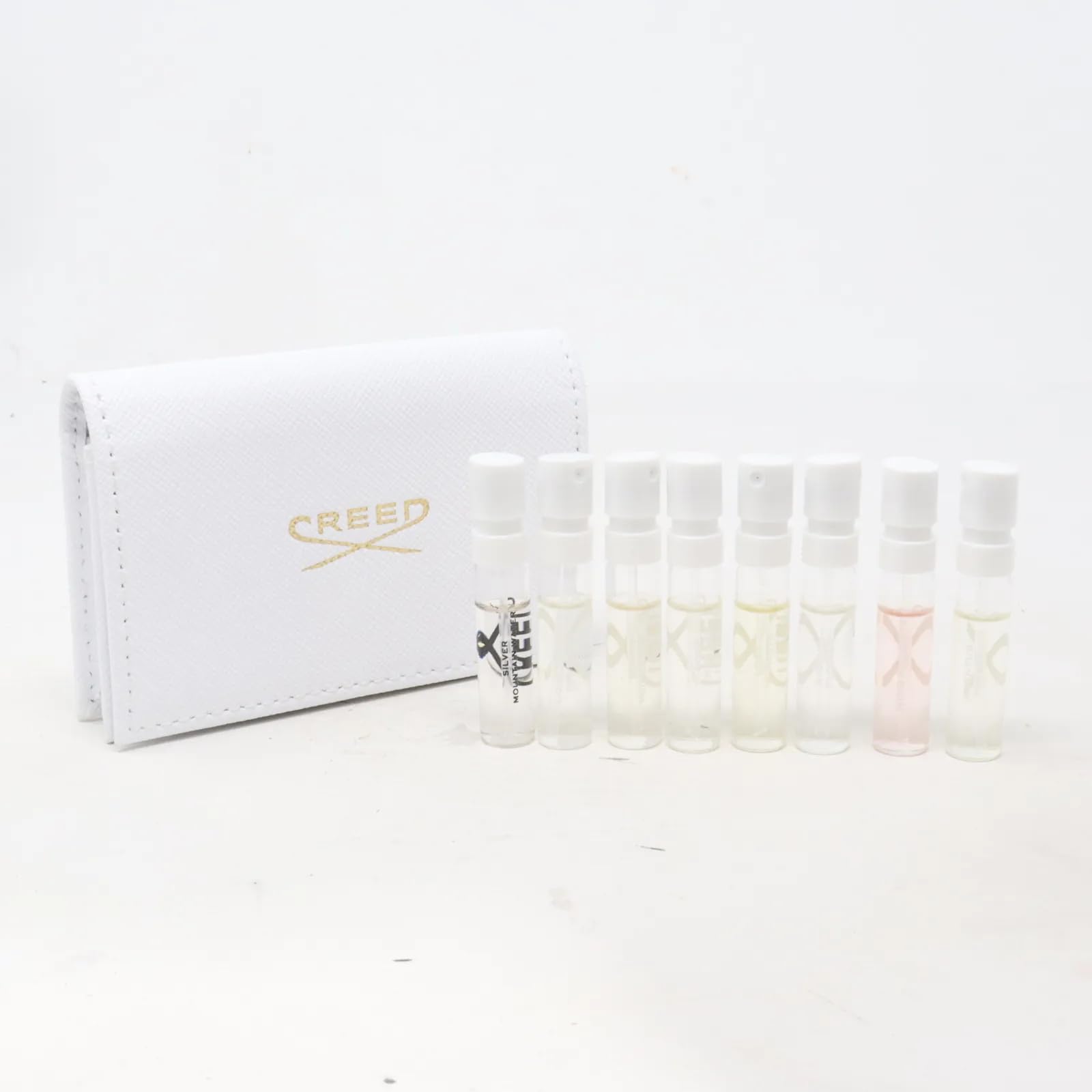 Luxury 8-Piece Women's Perfume Discovery Set - Royal Princess Oud, Love in White, Spring Flower, Aventus For Her, Silver Mountain Water, Love in Black, Wind Flowers | Premium Leather Wallet | Perfect for Gifts, Travel & Everyday Elegance