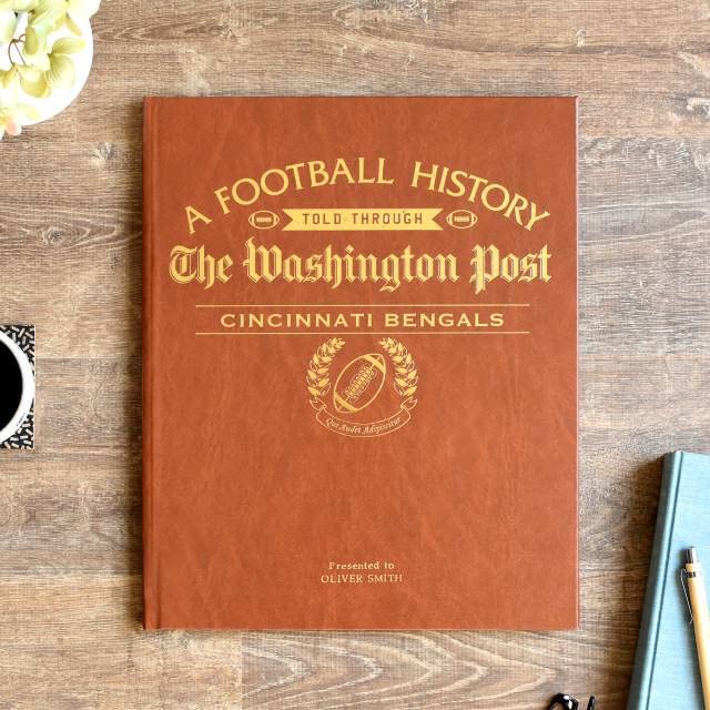 Personalized Football History Book - Custom Sports Fan Gift with Free Gold Foil Name Embossing - Vintage Newspaper Archive Coverage of Pro Football History - Perfect for NFL Fans, Birthday Presents & Anniversary Gifts
