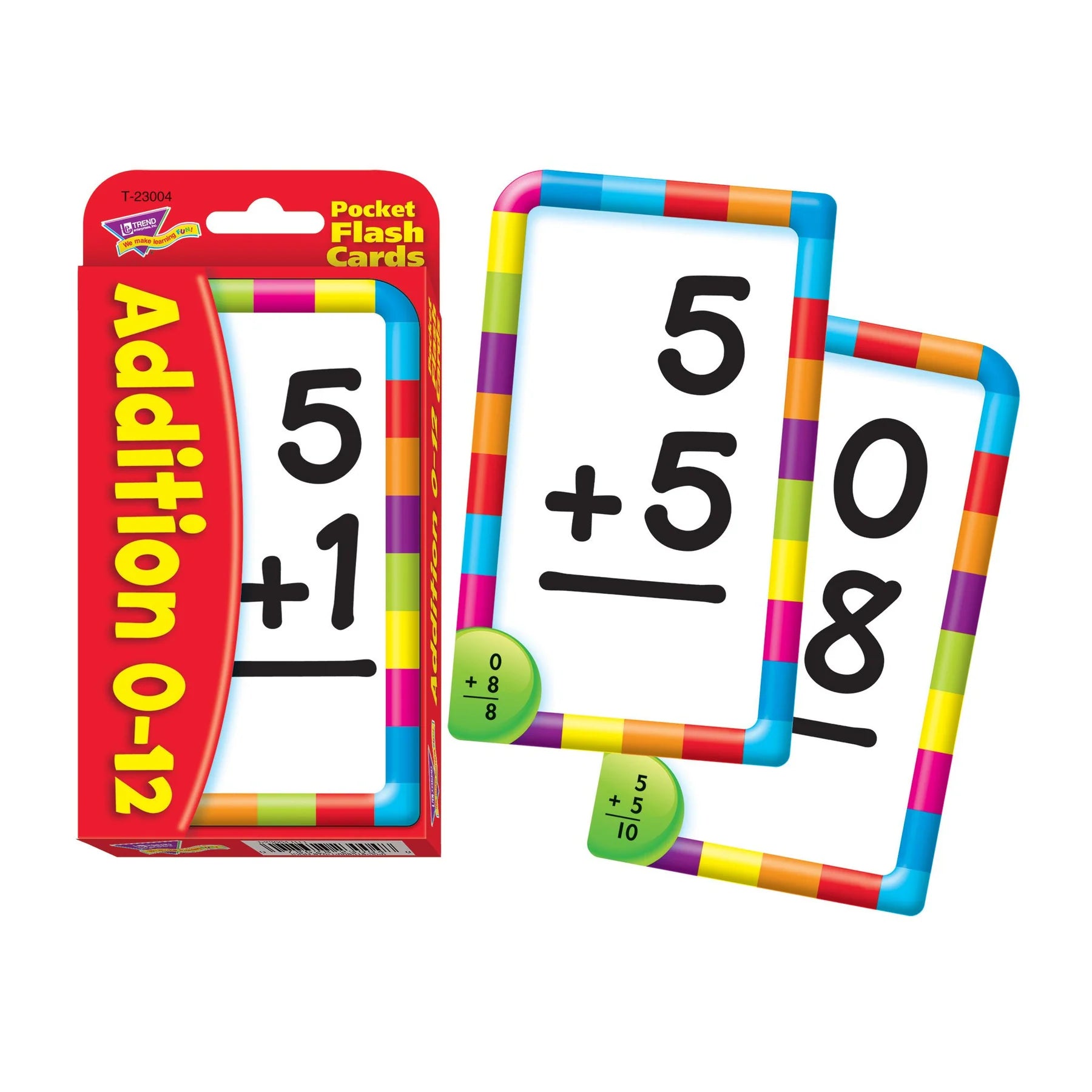 Addition 0-12 Pocket Flash Cards - Math Learning Tools for Kids | Perfect for Classroom, Homeschool & Travel Learning Activities