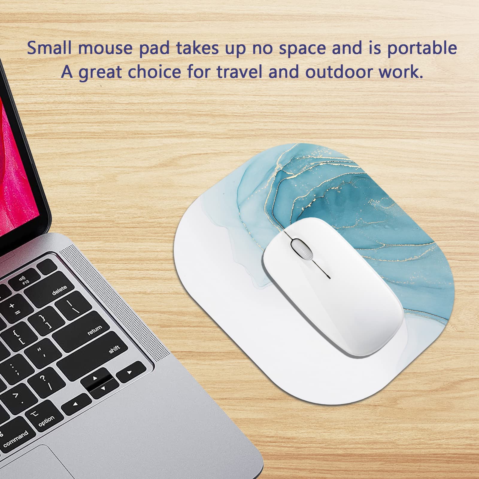 Premium Marble Mouse Pad 6x7 Inches - Non-Slip Mini Desk Mousepad for Laptop, PC & Home Office - Portable Gaming & Work Accessory (Perfect for Office, Gaming Setup & Travel)