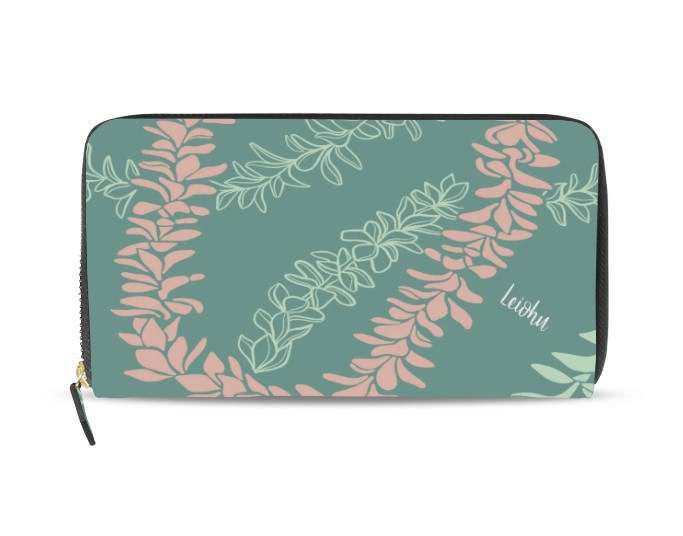 Stylish Groovy Pua Melia Lei Wallet for Women - Hawaiian Floral Print Clutch Purse - Perfect for Beach Parties, Weddings & Summer Vacations