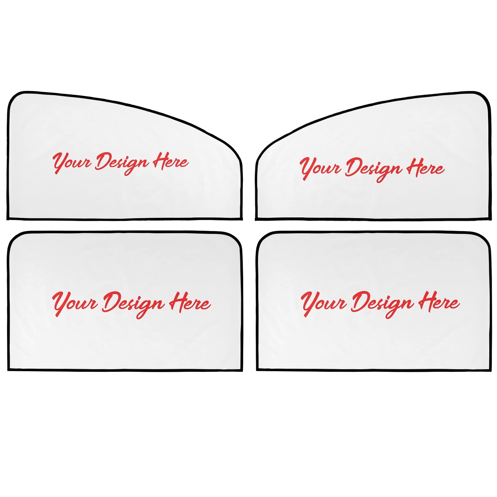 Custom Car Side Windows Sunshades Set of 4 - Personalized Photo Car Curtains, UV Protection & Privacy Protector for Children, Ideal for Road Trips & Daily Commute