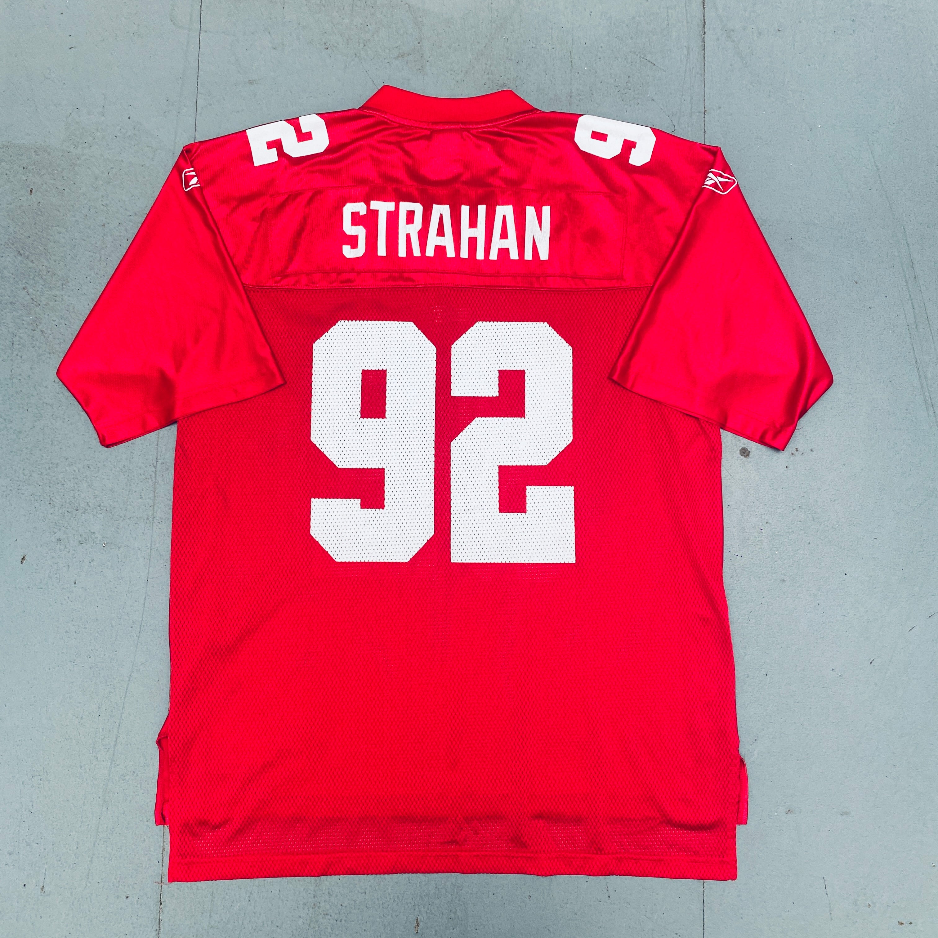 Authentic Michael Strahan New York Giants 2004/05 Red Alternate Jersey (Size L) - Perfect for NFL Games, Fan Events & Sports Memorabilia Collection