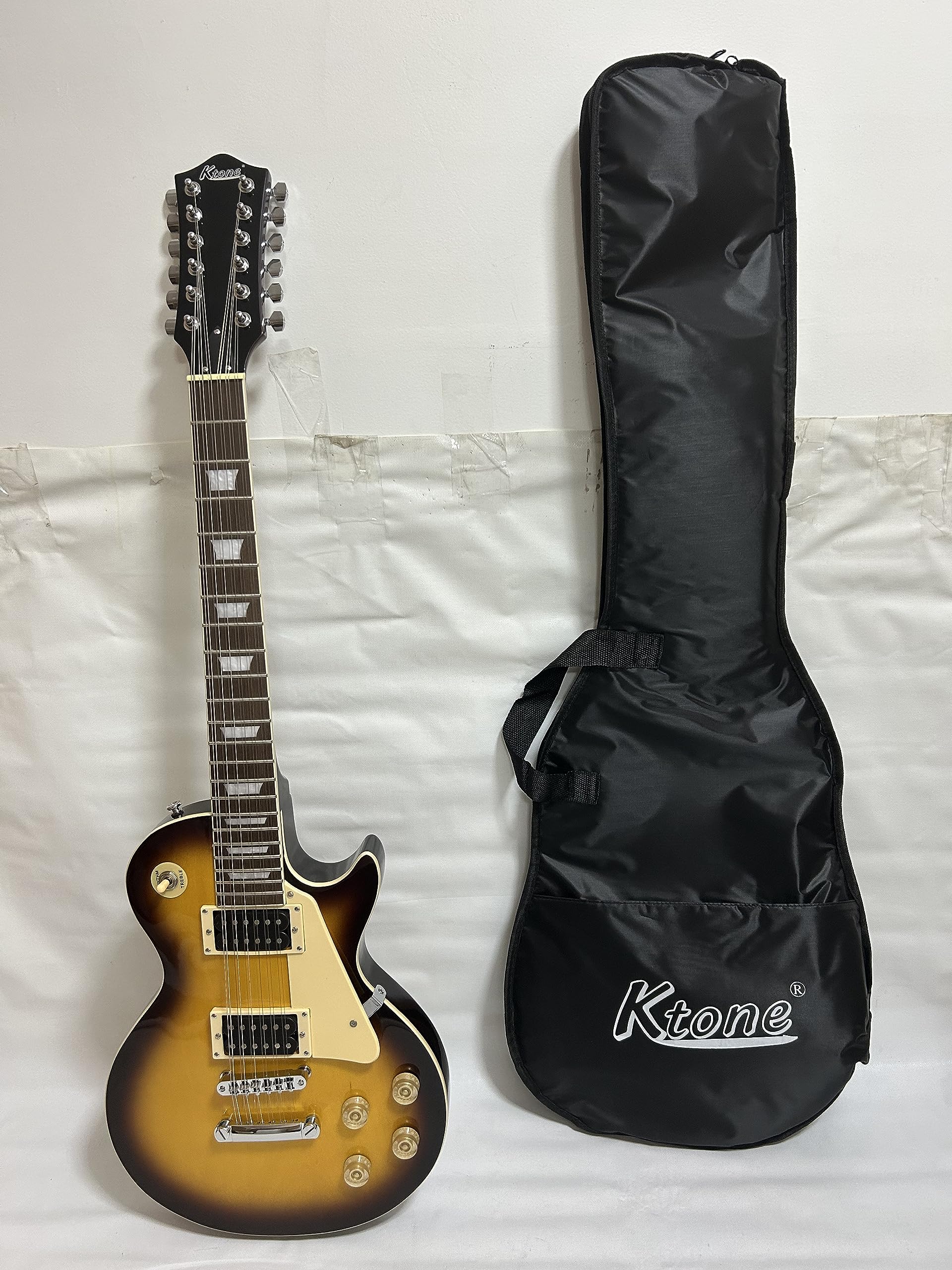 12 String Electric Guitar in Cherry Burst Finish with Free Gig Bag - Perfect for Live Performances, Studio Recording & Rock Music