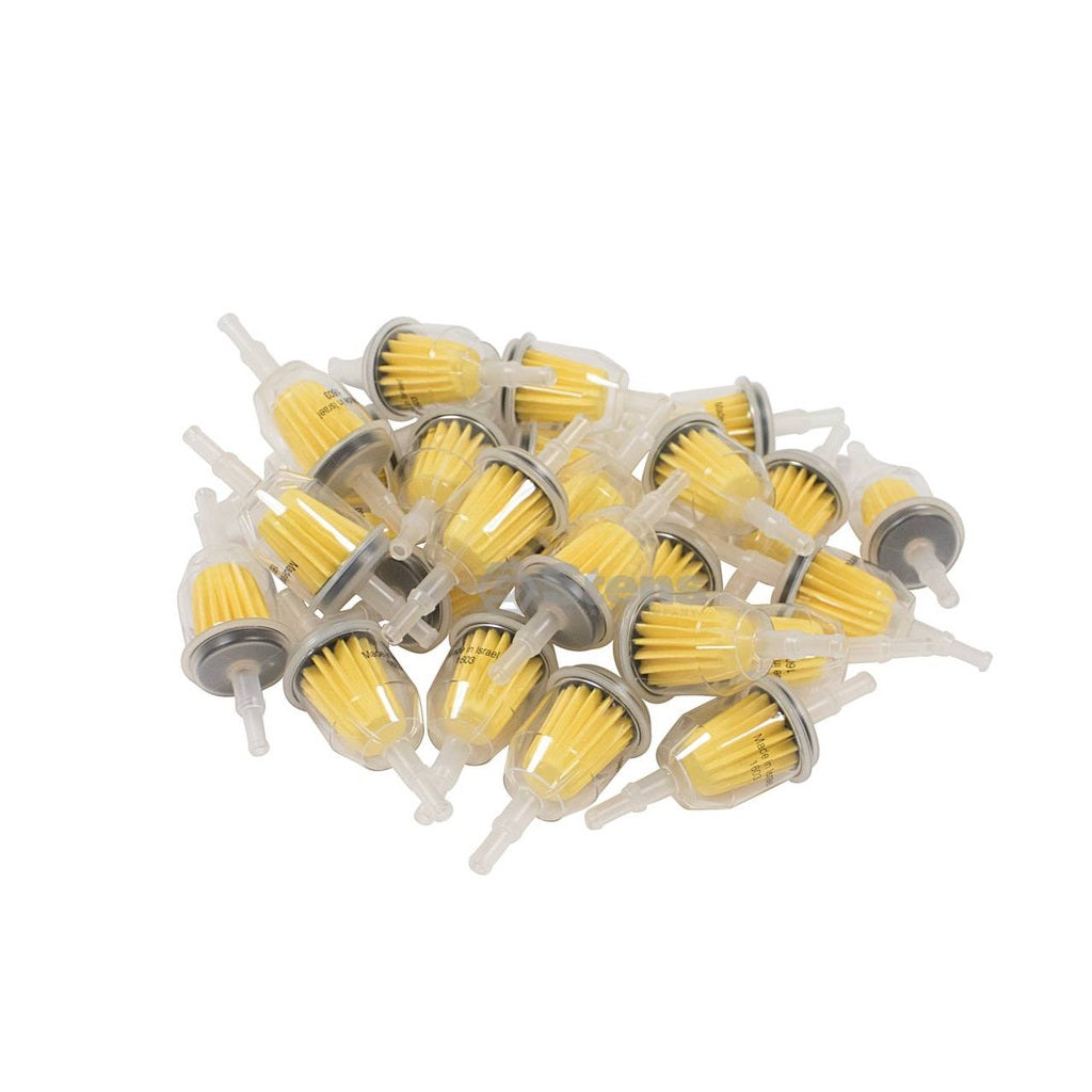 Stens Fuel Filter 25 Pack - Compatible with 1/4 & 5/16 Fuel Lines, Ethanol Resistant - Ideal for Lawn Mowers, Tractors & Small Engine Maintenance