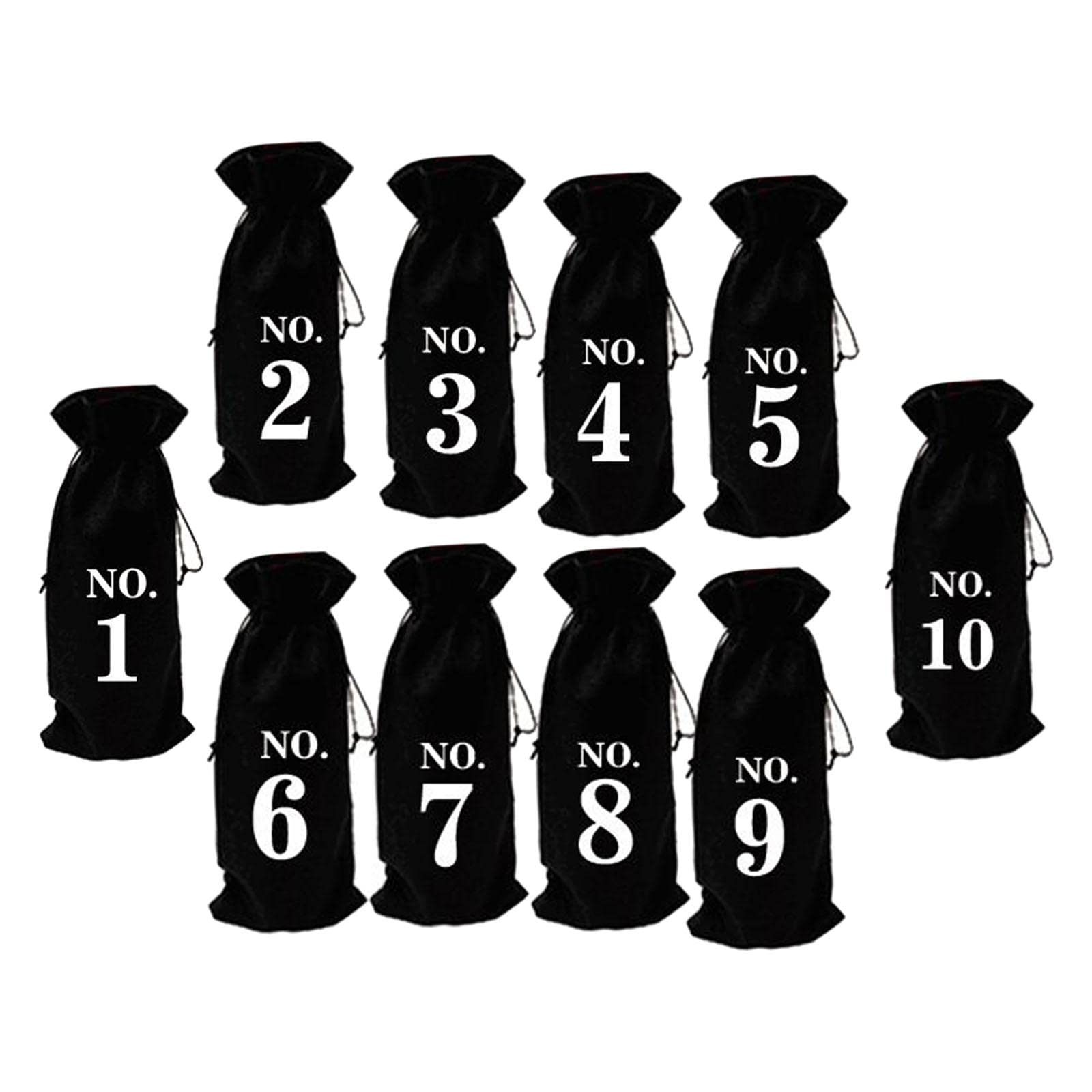 Harayaa 10-Pack Drawstring Wine Bottle Bags - Reusable & Washable Gift Packaging for Birthday, Travel, Party Favors - Perfect for Wine, Liquor, Champagne Storage & Gifting (Black)
