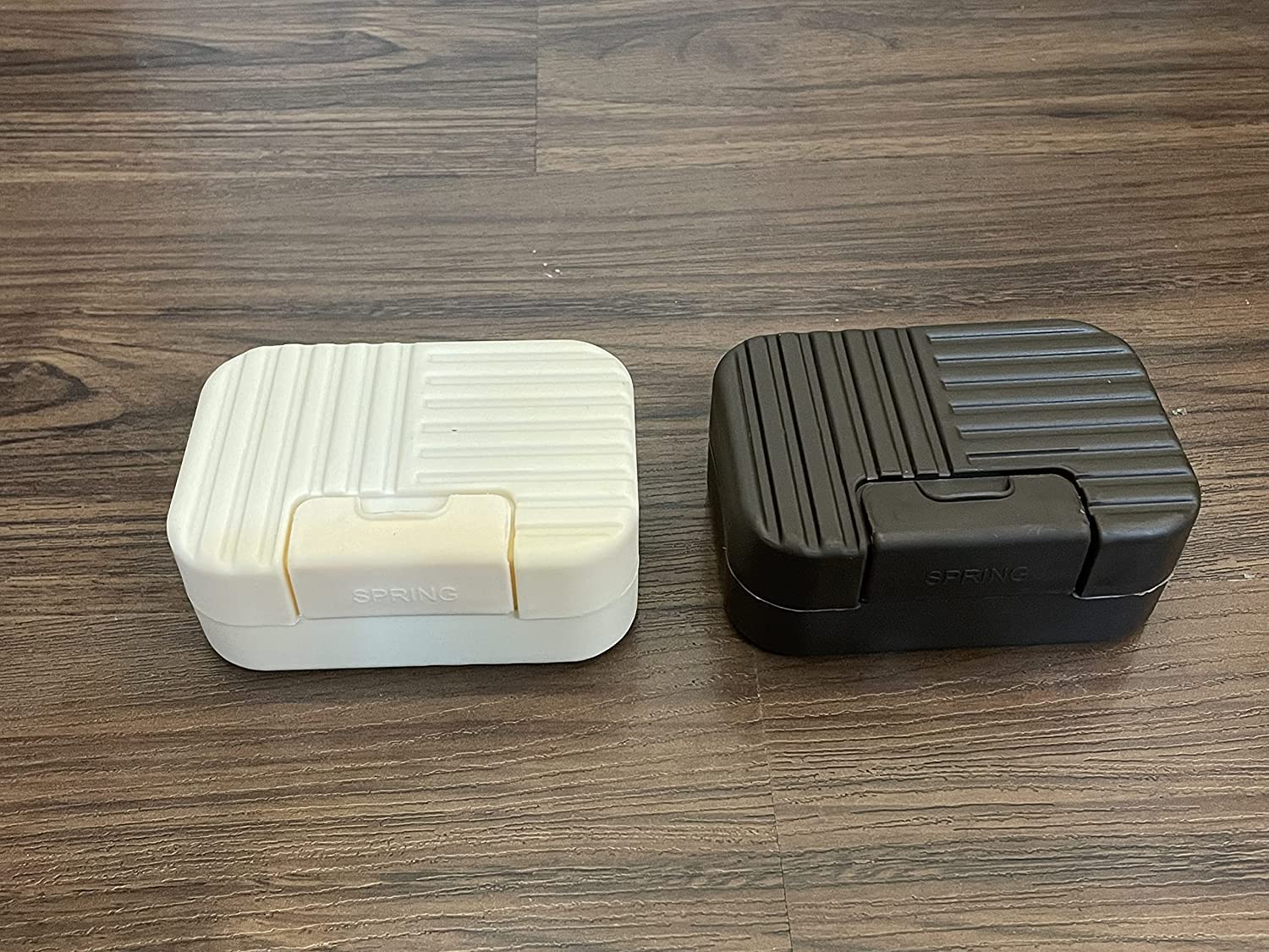 Portable Waterproof Travel Soap Box Holder - Plastic Soap Case for Bathroom, Outdoor & Home Use | Spring Soap Dish Container with Drainage Holes | Compact & Hygienic Storage for Travel, Camping & Gym (Beige & Brown)