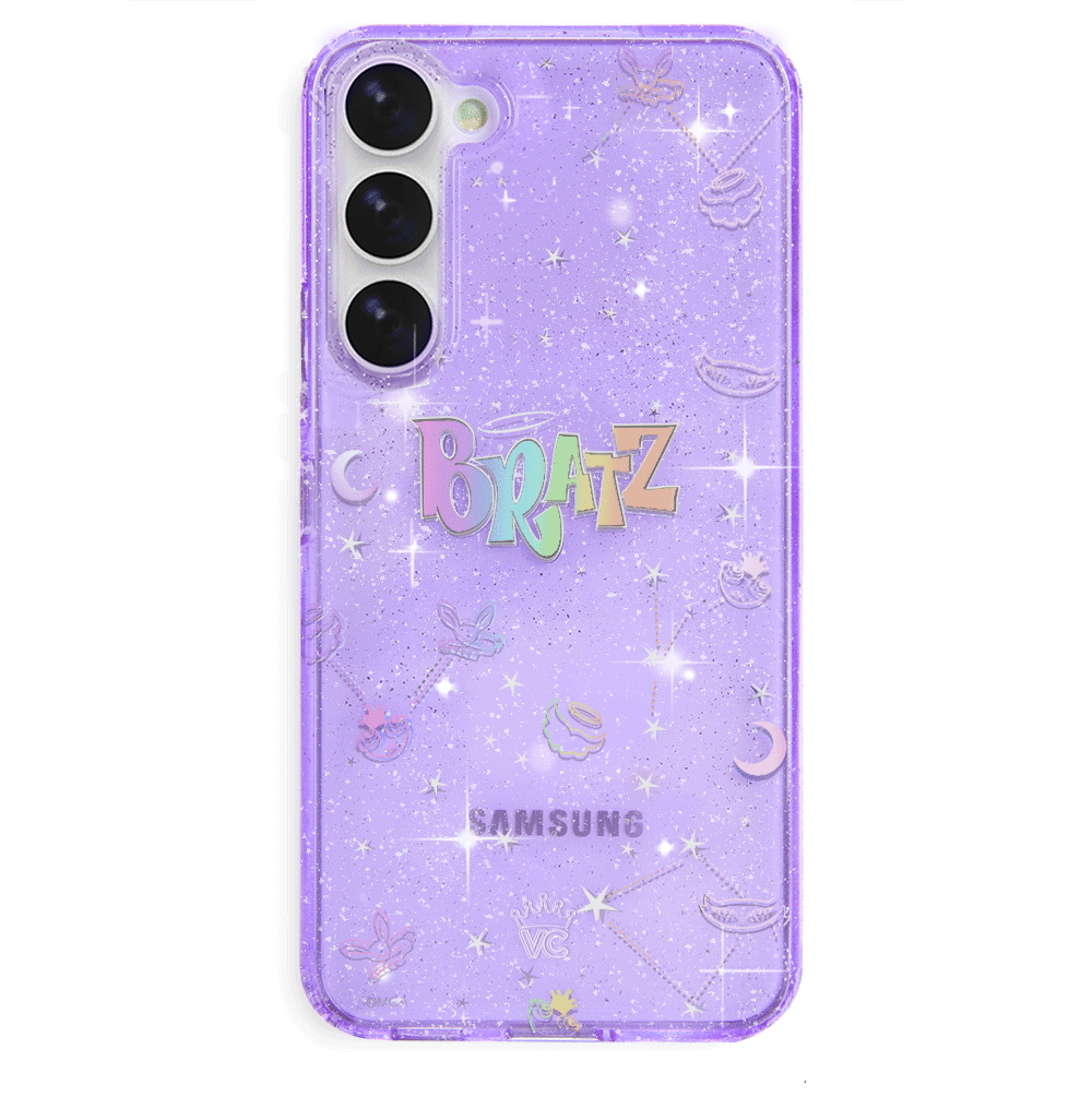 Bratz Celestial Glitter Samsung Phone Case - Trendy Protective Cover for Galaxy S23/S22/S21 - Perfect for Teens & Fashion Lovers (School, Parties, Daily Use)