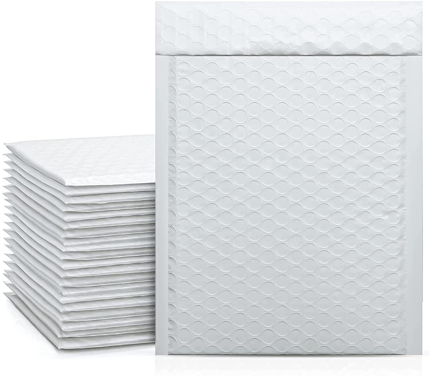 BESTEASY 50 Pack 8.5x11 Inch Self-Sealing Poly Bubble Mailers - Waterproof Shipping Envelopes for Ecommerce, Documents & Small Packages (Pure White & Teal) - Perfect for Online Sellers, Amazon FBA & Ebay Shipping