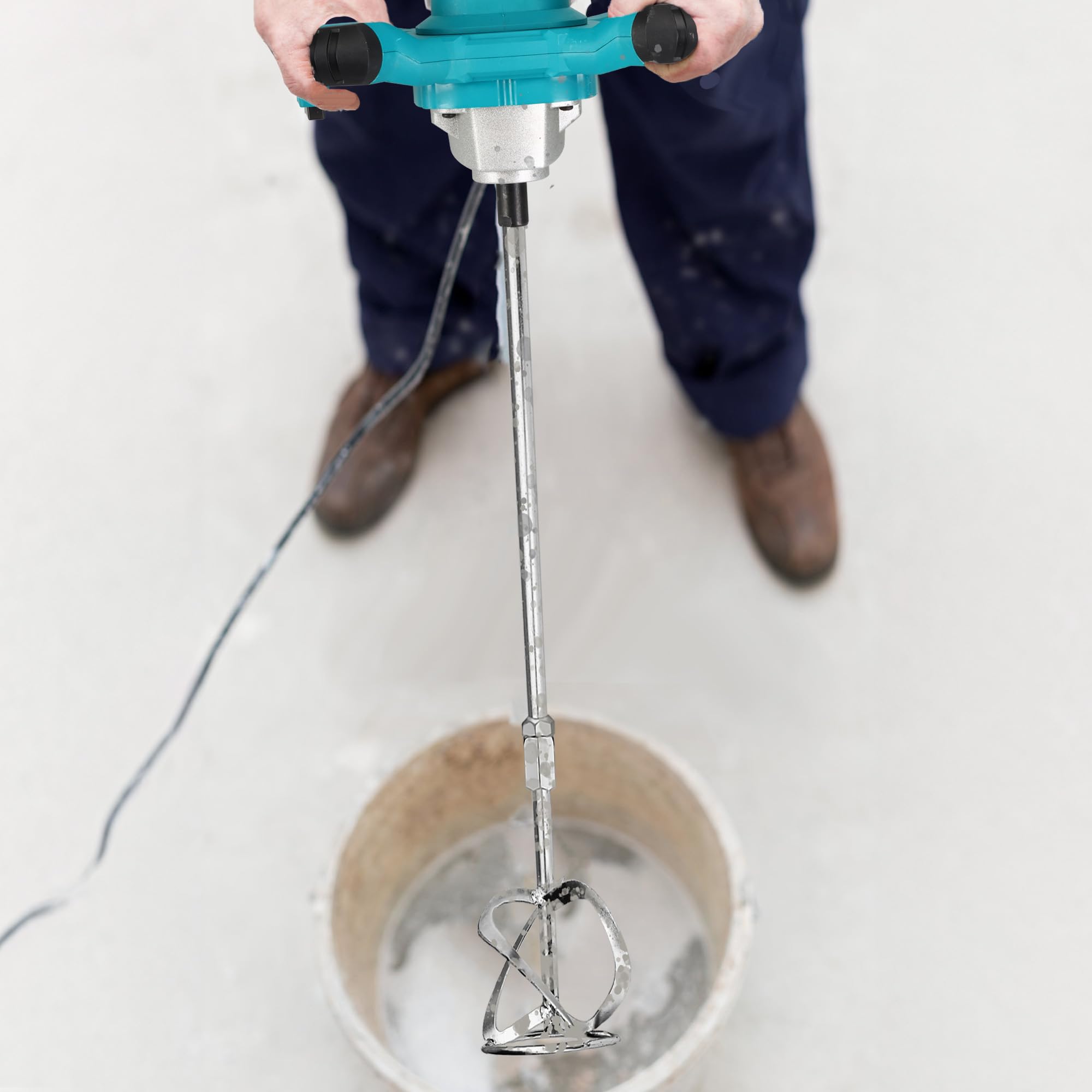 Concrete Mixing Head - M14 Mixer Drill Bit Accessory for Cement & Paint - 23.63