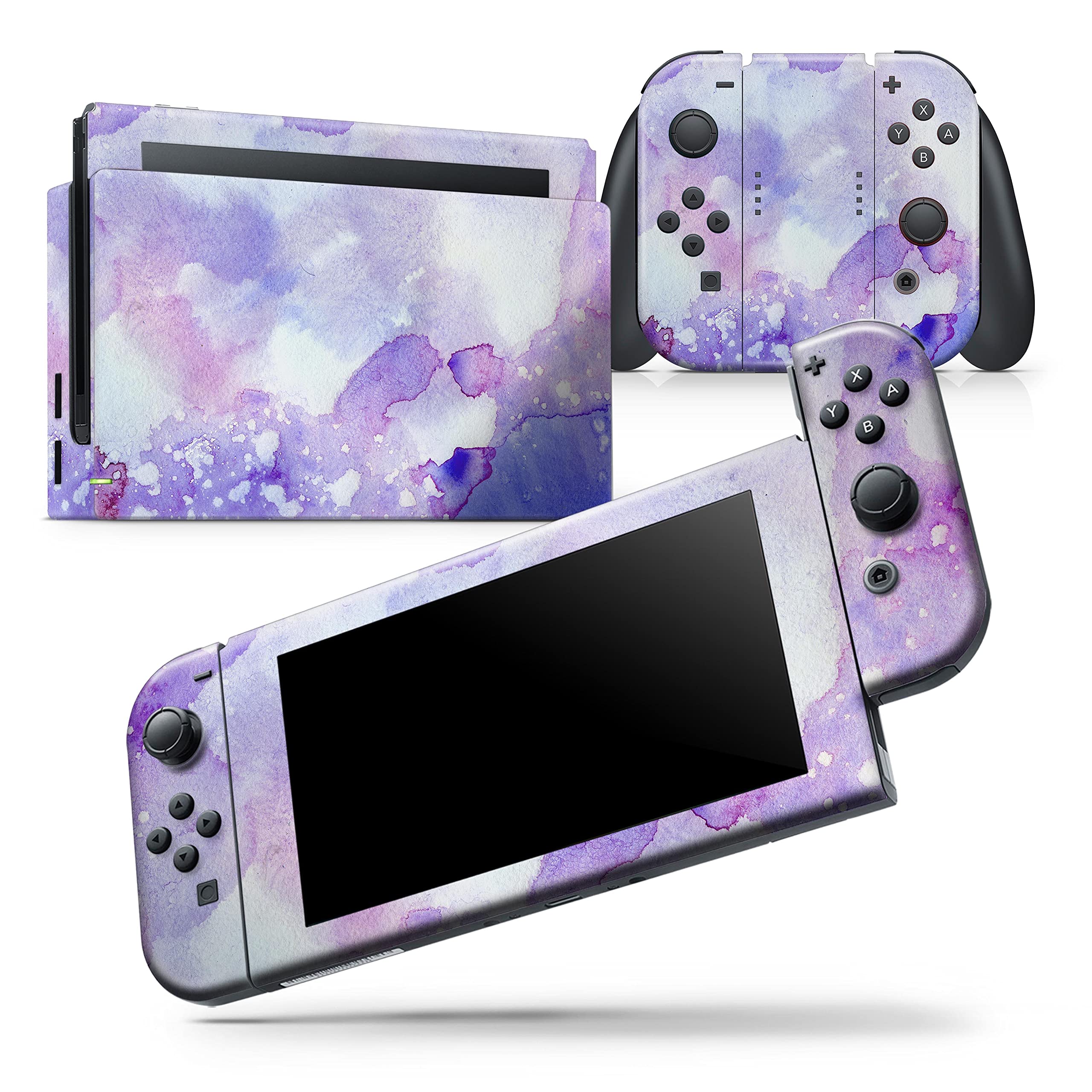 Nintendo Switch OLED Dock Skin Decal - Scratch-Resistant Removable Vinyl Wrap Cover - Blue Watercolor Texture - Compatible with Switch OLED Dock Only - Perfect for Gaming Setup & Console Protection