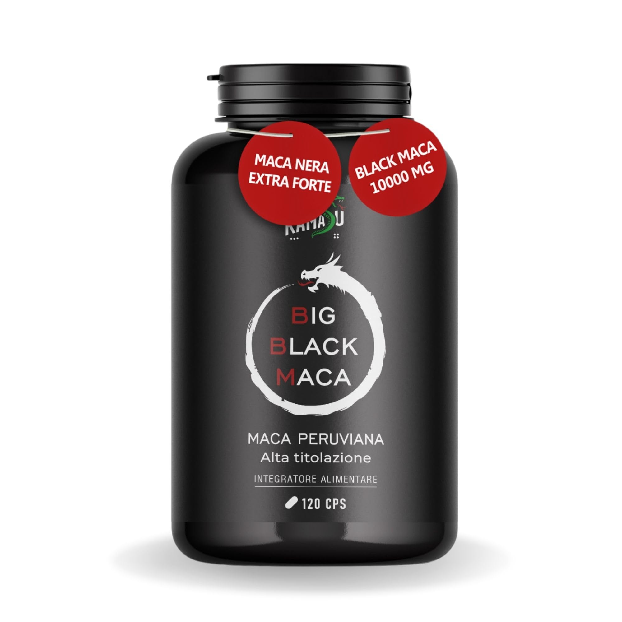 Black Maca 10000 mg Supplement - Peruvian Maca for Men's Libido, Stamina & Virility - Enhances Physical & Mental Performance - Long-Lasting Energy Boost - Ideal for Workouts, Focus & Intimacy
