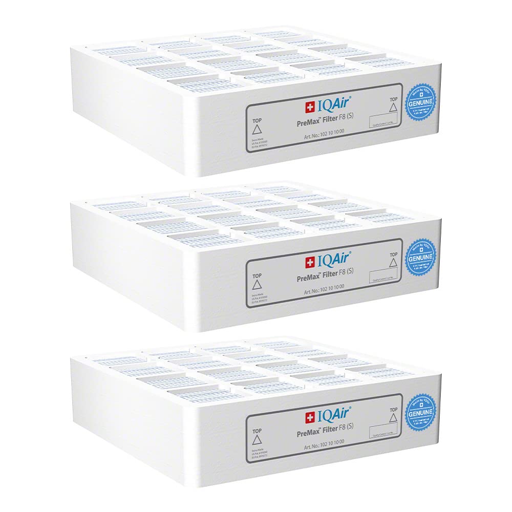 Genuine IQAir PreMax Prefilter 3 Pack - Replacement Air Filters for IQAir HealthPro Series - Captures Dust, Mold Spores & Fine Particles - Swiss-Made Air Purifier Filters for Cleaner Indoor Air - Perfect for Allergy Sufferers & Home Air Purification