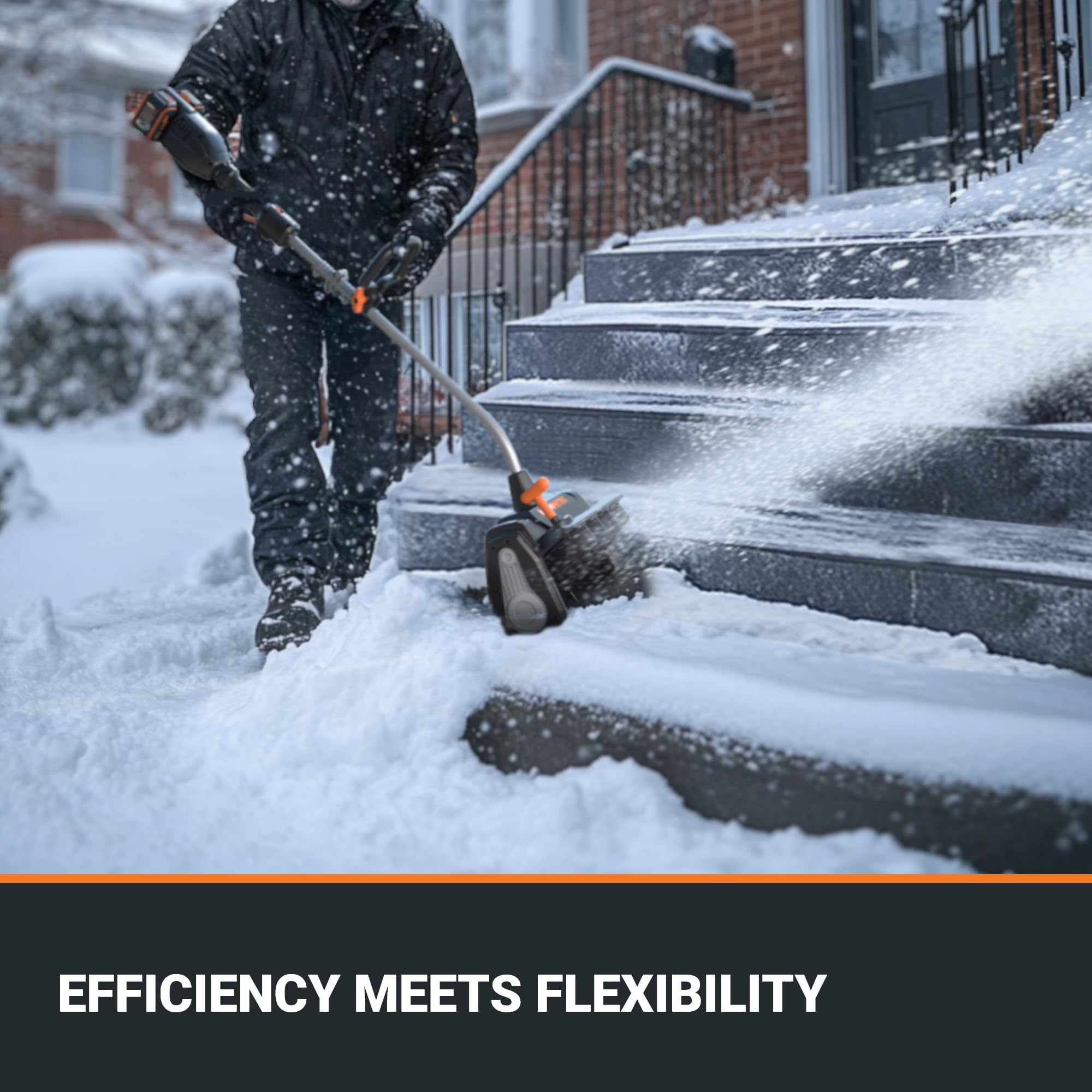 WORX WG460 40V 12-Inch Cordless Electric Snow Shovel with Brushless Motor - 2 Speed Settings, Adjustable Front Handle, 4.0Ah Battery & Charger Included - Ideal for Clearing Driveways, Sidewalks & Small Areas (Up to 4-Car Driveway Capacity)