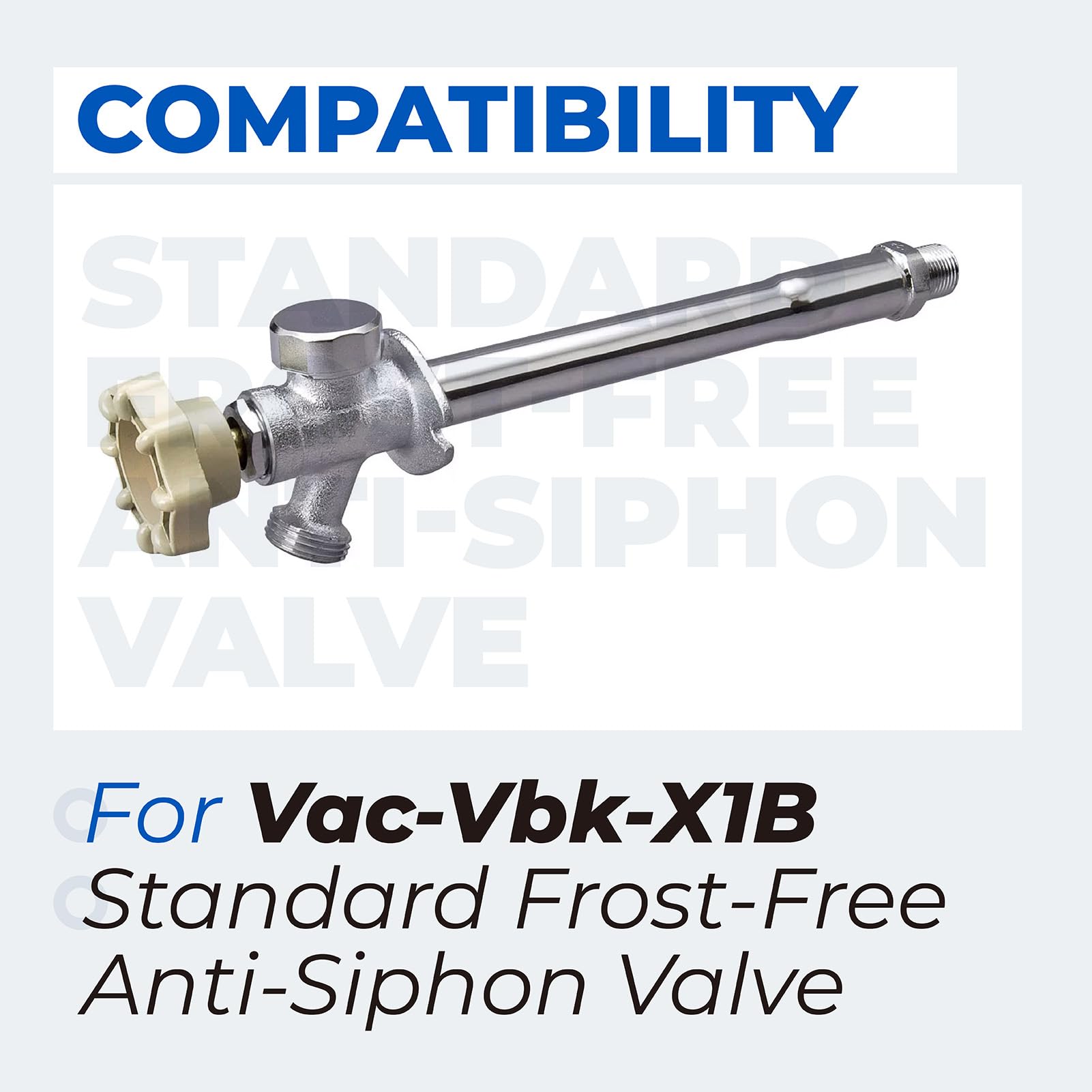 VAC-VBK-X1B Vacuum Breaker Kit - Anti-Siphon Frost Free Sillcock Valve Replacement Parts - Repair Accessories for Outdoor Faucets & Garden Hose Bibs - Perfect for Home Plumbing Maintenance & Winterization