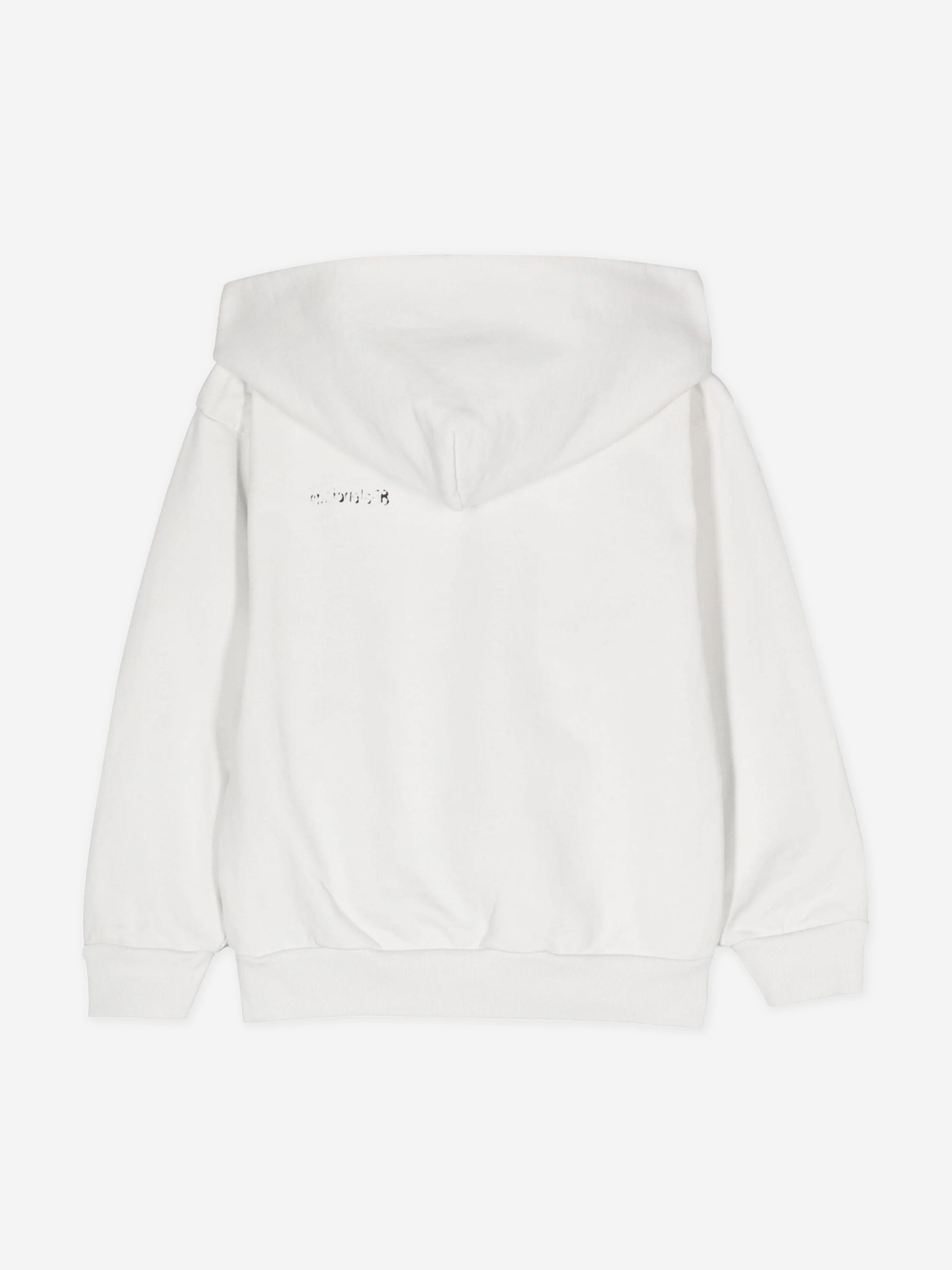 Balenciaga Kids Classic White Hoodie - Soft Cotton Pullover for Boys & Girls - Perfect for School, Playdates & Casual Outings