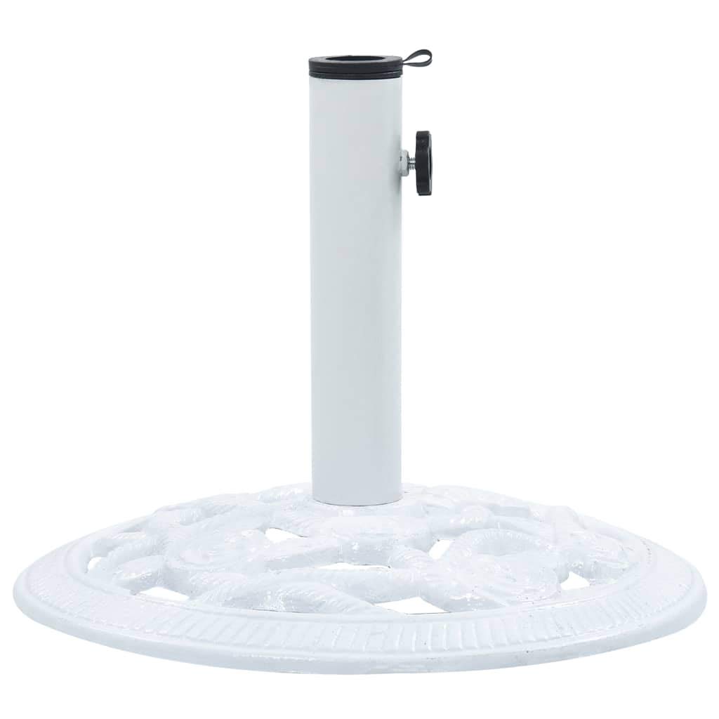 Heavy Duty Cast Iron Umbrella Base for Garden & Beach - 19.8 lbs White