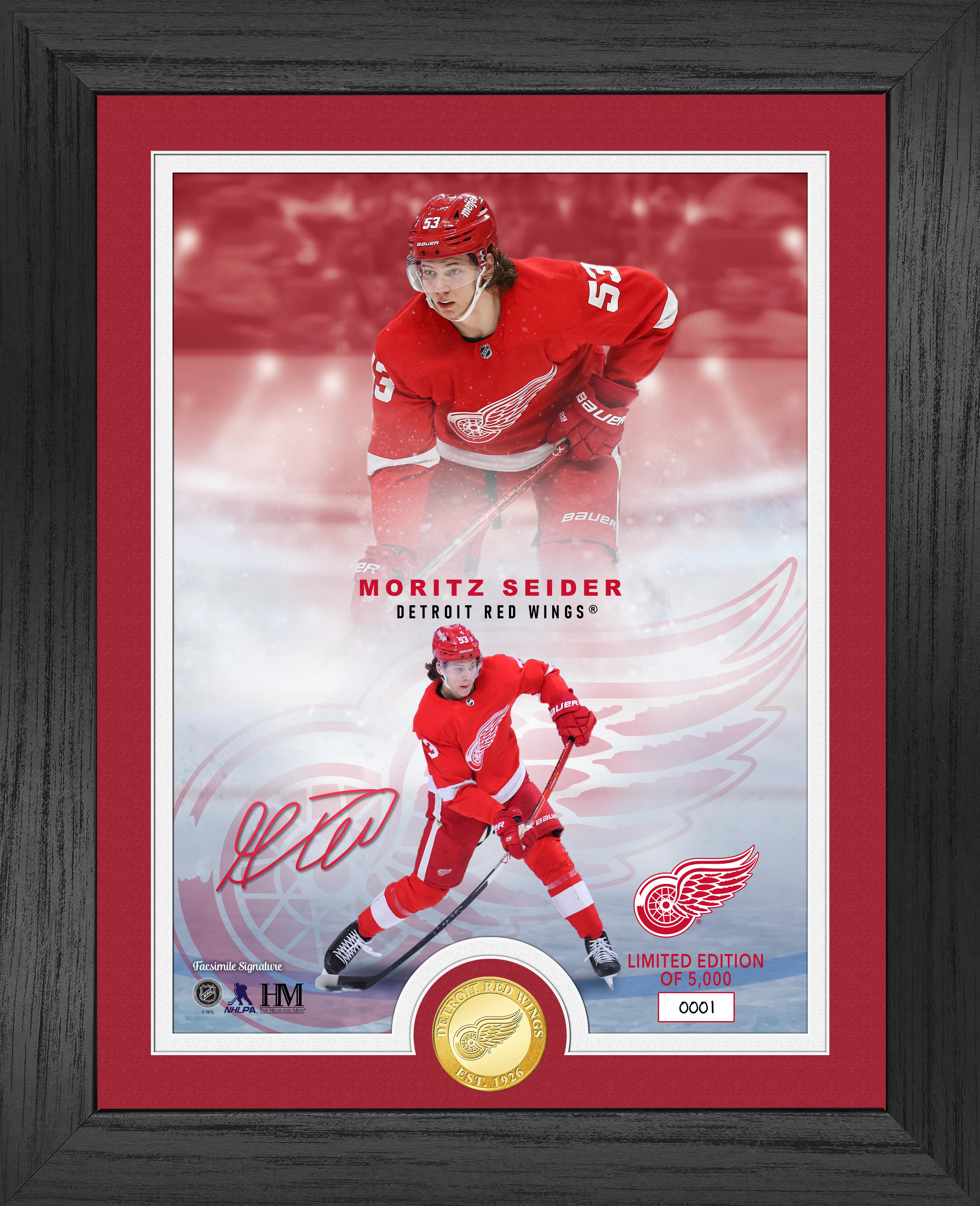 Detroit Red Wings Moritz Seider Legends Bronze Commemorative Coin - Limited Edition NHL Hockey Collectible for Fans & Memorabilia Enthusiasts | Perfect for Display Cases, Sports Collections & Gift Giving