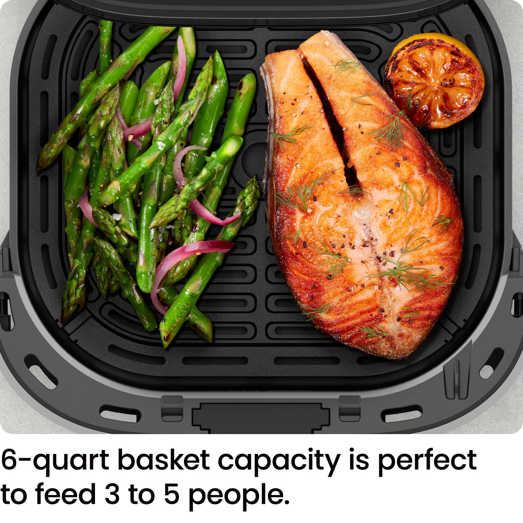 Chefman 6 QT Compact Air Fryer with Hi-Fry Technology - Extra Crispy Results, Easy-View Window, 4 Preset Touch Controls, Nonstick Dishwasher-Safe Basket - Perfect for Quick Meals, Snacks & Healthy Cooking (Grey)