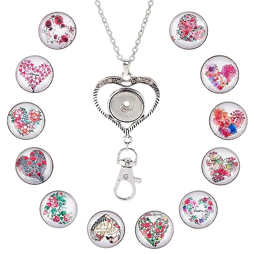 1+12 Flower Blooming Button Lanyard