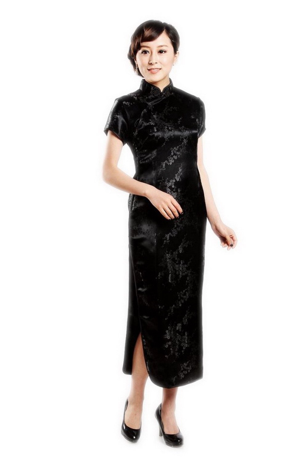Elegant Chinese Cheongsam Qipao Dress for Women - Vintage Long Sleeve Party Gown - Perfect for Weddings, Evening Events & Cultural Celebrations