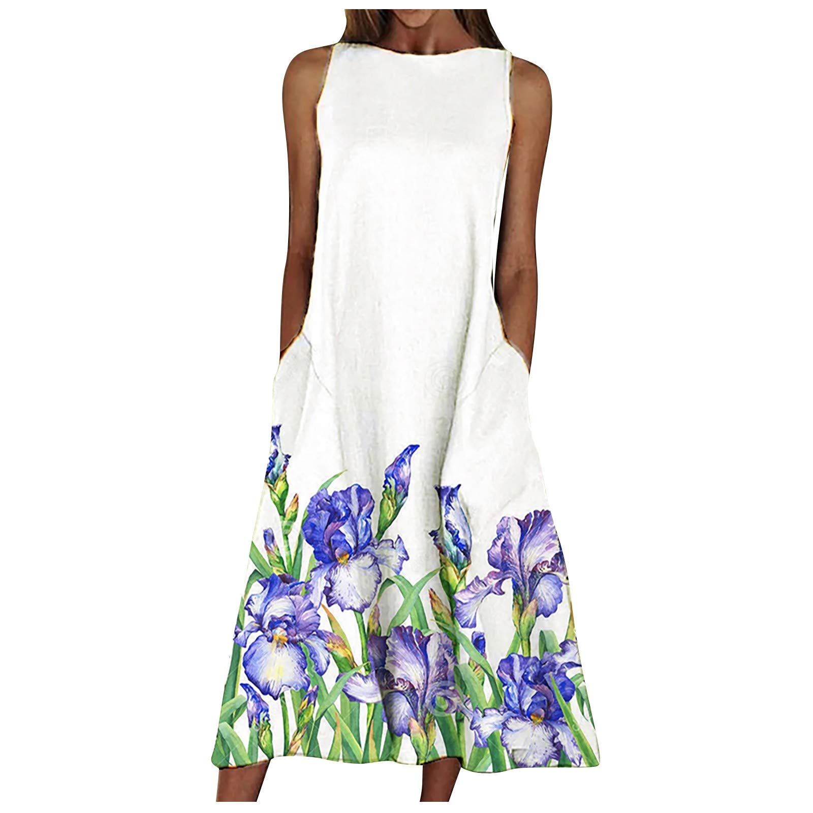 Women's Casual Gradient Color Sundress - Sleeveless Halter Neck Side Split Maxi & Mini Dresses for Summer | Beach Vacation, Party Wear, Date Night Outfit