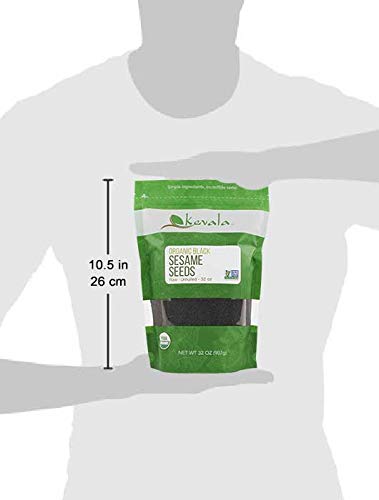 Kevala Organic Raw Black Sesame Seeds – Unhulled, Gluten Free, Kosher, Non-GMO, Vegan, USDA Certified (32 oz / 2 lb Bag) – Perfect for Baking, Smoothies, Asian Cuisine & Healthy Snacks