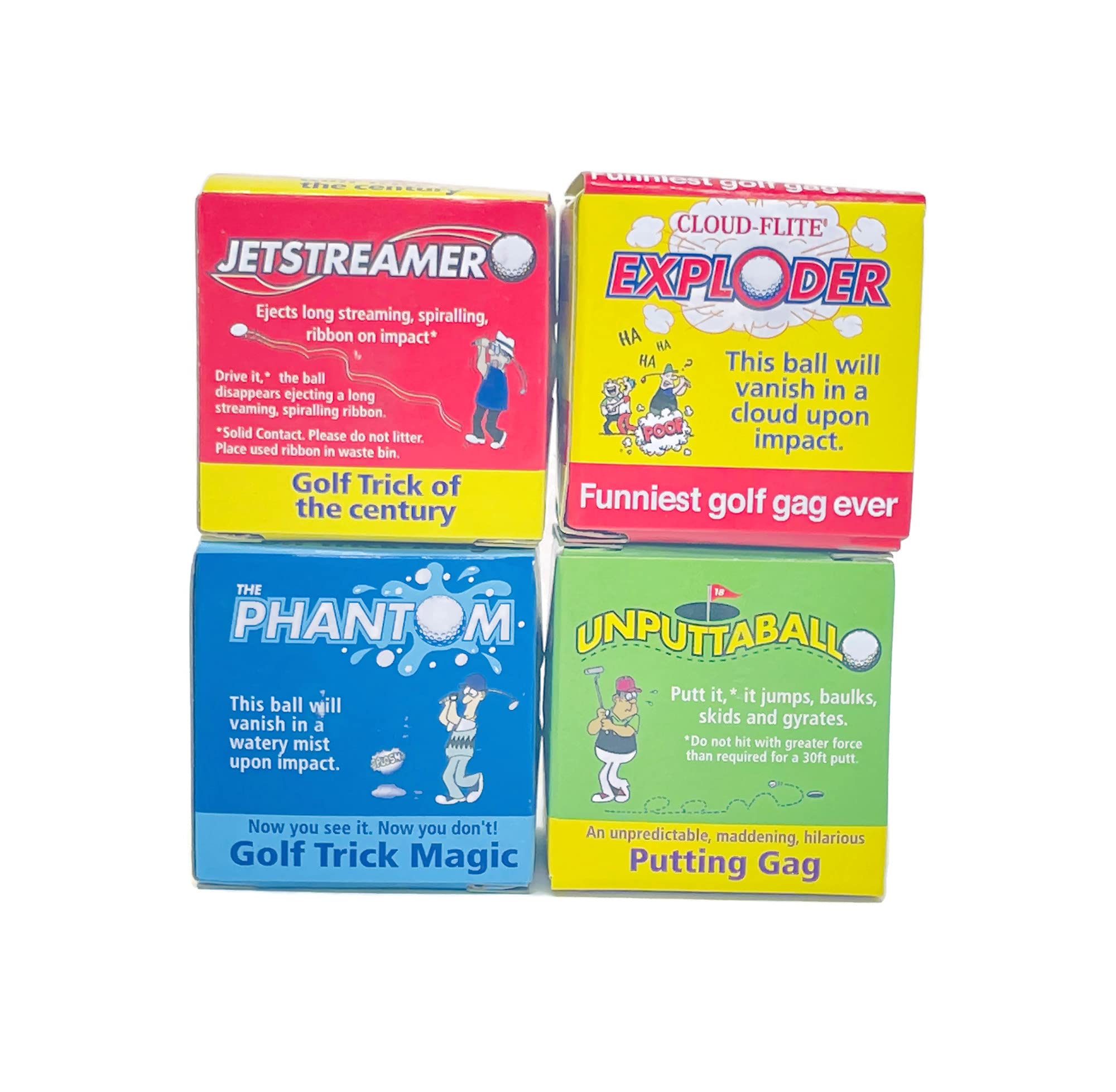 8 Pack Trick Golf Balls - Exploding, Mist, Wobble & Streamer Joke Golf Balls for Pranks, Gag Gifts & Outdoor Fun - Perfect for Parties, Golf Courses & Practical Jokes