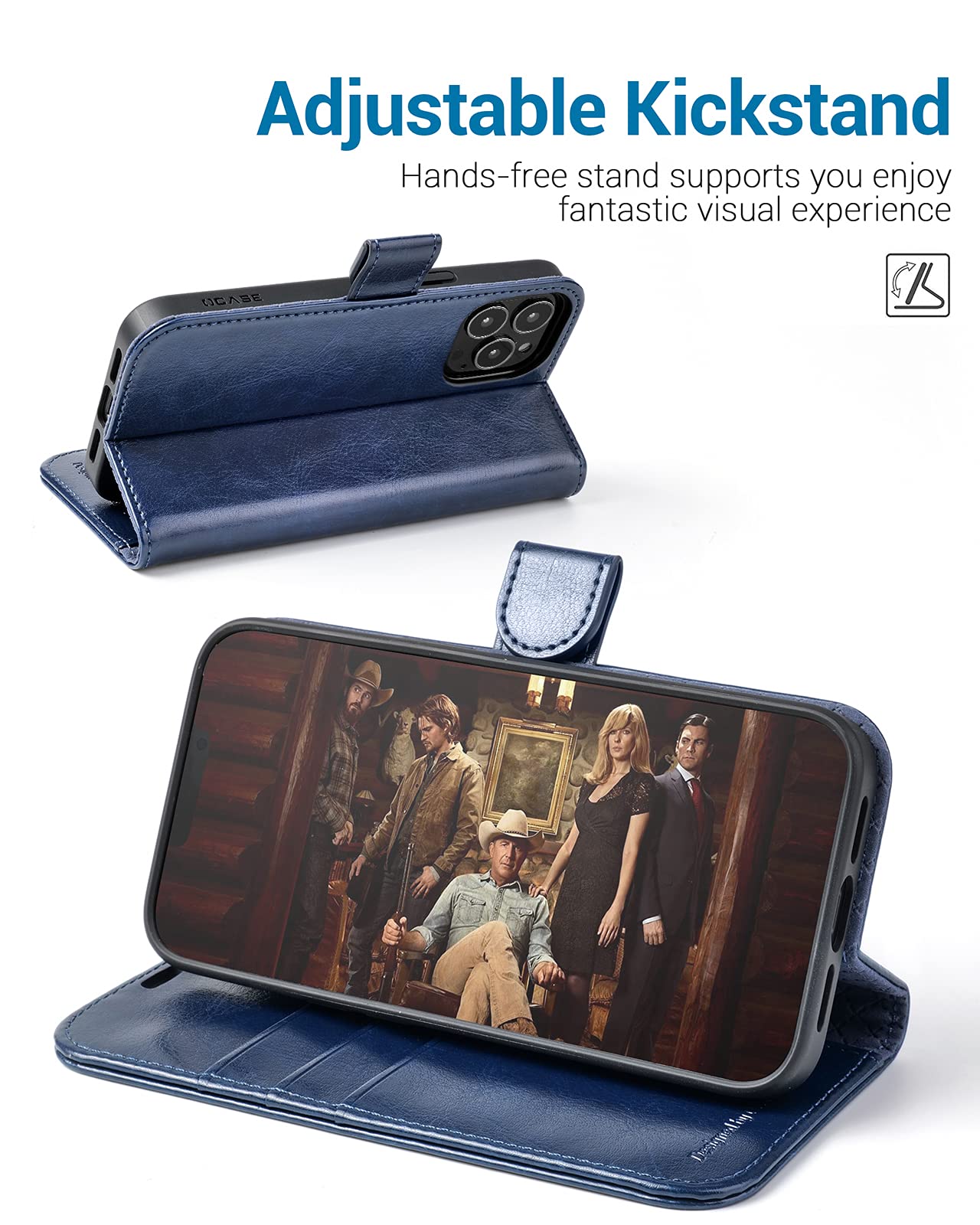 OCASE iPhone 13 Pro Max Wallet Case - PU Leather with Card Slots & Stand for Daily Use