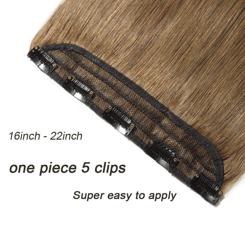 S-noilite 100% Real Human Hair Clip-in Extensions - 22
