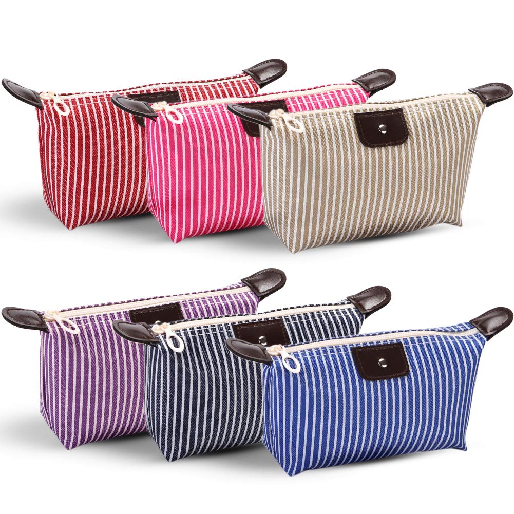 Waterproof Makeup Bag Set for Women - 6 PCS Travel Cosmetic Organizer, Multifunctional Toiletry Pouch, Portable Dumpling Shaped Cosmetic Case for Travel, Gym & Daily Use (6 Colors)