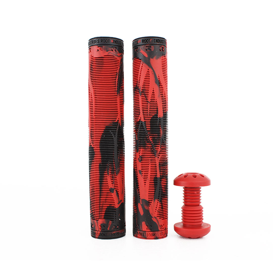 Root Industries R2 Air Grips - Red/Black BMX Bike Handlebar Grips for Extreme Sports & Stunt Riding - Perfect for BMX, Mountain Biking & Dirt Jumping