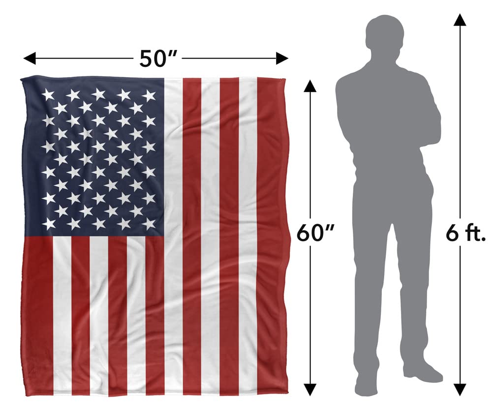 Officially Licensed American Flag Vertical Throw Blanket 50