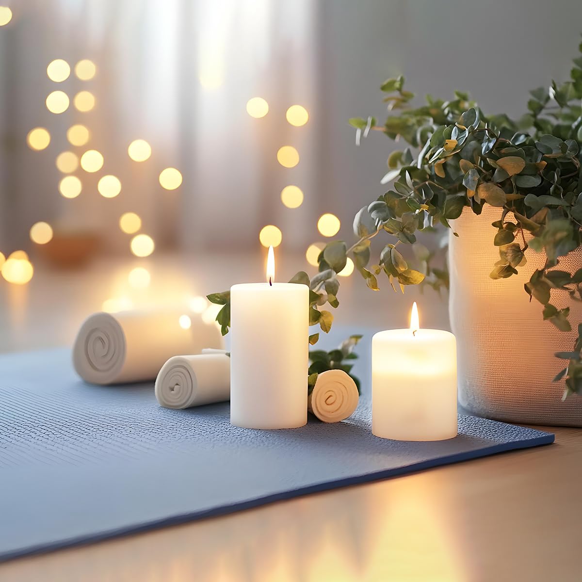 6 Pack Dripless White Pillar Candles - Unscented 2.75x4