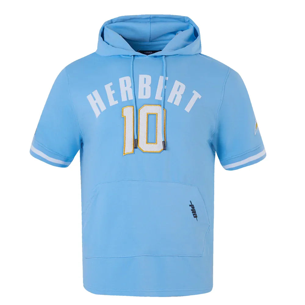 Justin Herbert #10 Chargers Men's Short Sleeve Hoodie - NFL Pro Standard Pullover for Game Day, Tailgating & Casual Wear