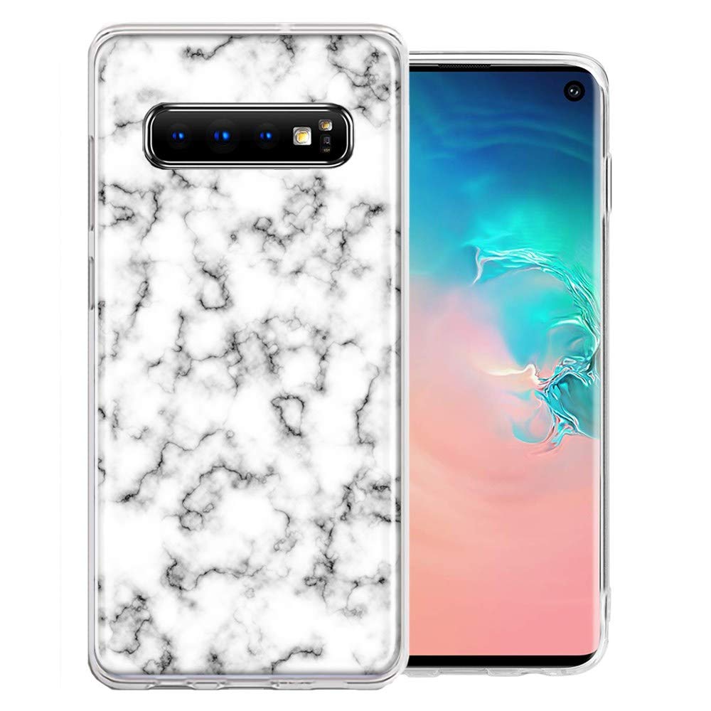Samsung Galaxy S10 Marble Phone Case - White & Grey for Daily Protection