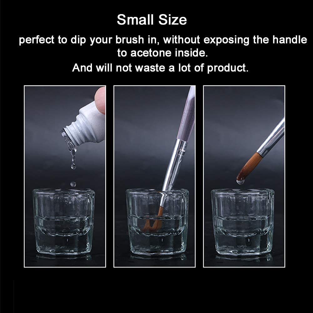 Premium Clear Glass Dappen Dish for Nail Art - Acrylic Liquid & Powder Holder - Professional Nail Monomer Bowl - Perfect for Salon & Home Manicures (1-Pack) - Ideal for Acrylic Nail Extensions, Dip Powder & Nail Art Designs