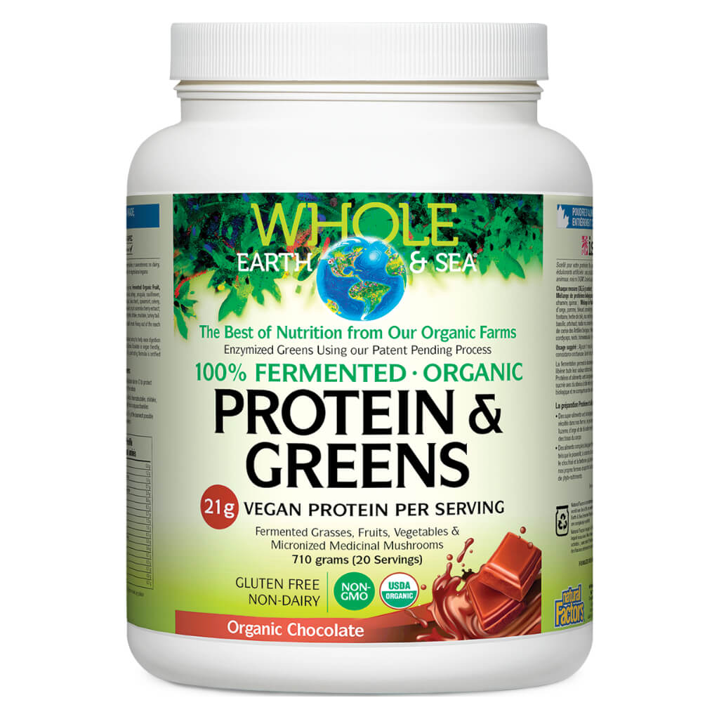 Organic Fermented Protein & Greens Powder - Plant-Based Superfood for Energy & Digestion - Perfect for Smoothies, Shakes & Post-Workout Recovery