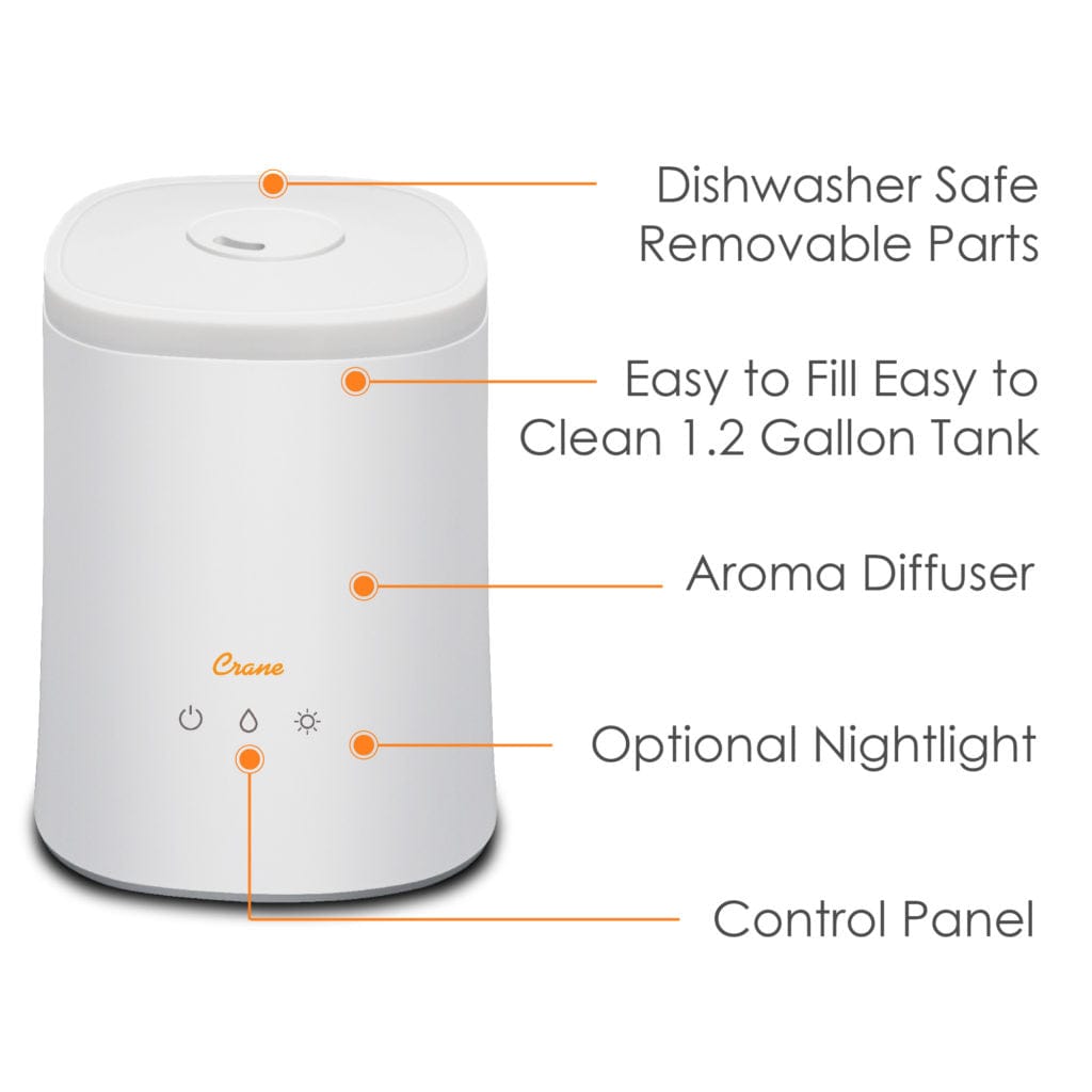 Top Fill Cool Mist Humidifier for Bedroom & Nursery - Quiet Ultrasonic Air Humidifier with Essential Oil Diffuser - Perfect for Dry Air Relief, Allergies & Better Sleep