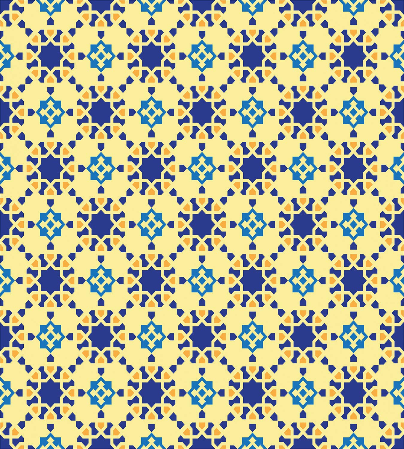Ambesonne Ethnic Duvet Cover Set - Modern Geometric Floral Design on Cream Background, 2-Piece Twin Size Bedding Set with 2 Duvet Covers & 2 Pillowcases in Violet Blue & Yellow | Perfect for Bohemian Bedroom Decor, Guest Room, and Dorm Room Essentials