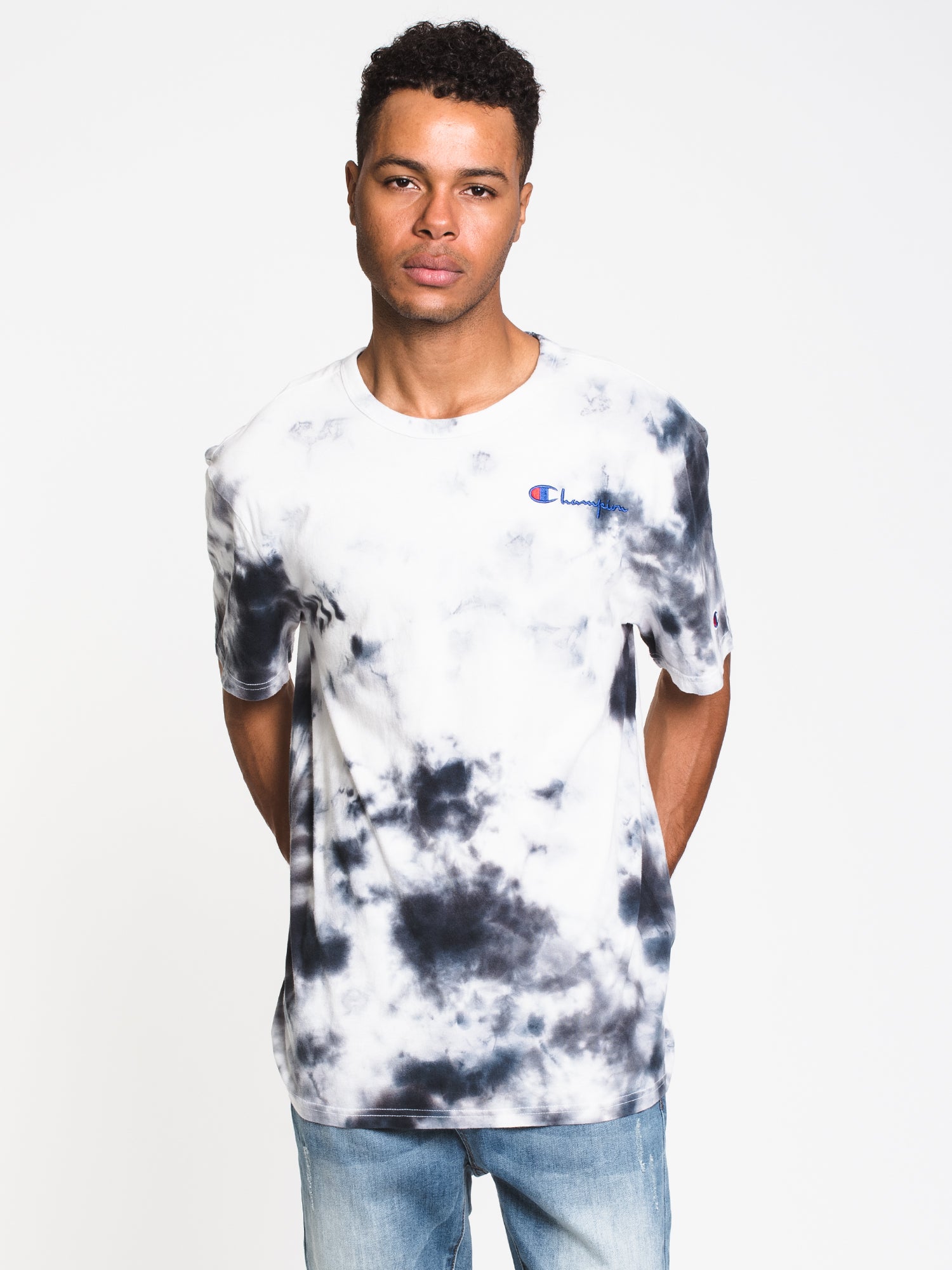 Champion Big Sky Dye Short Sleeve T-Shirt for Men - Soft Cotton Graphic Tee - Casual Streetwear & Gym Wear - Clearance Sale