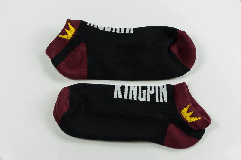 Medias Kingpin Classic Black and Burgundy Socks Pack of 1 - Premium Dress Socks for Men, Business & Formal Occasions