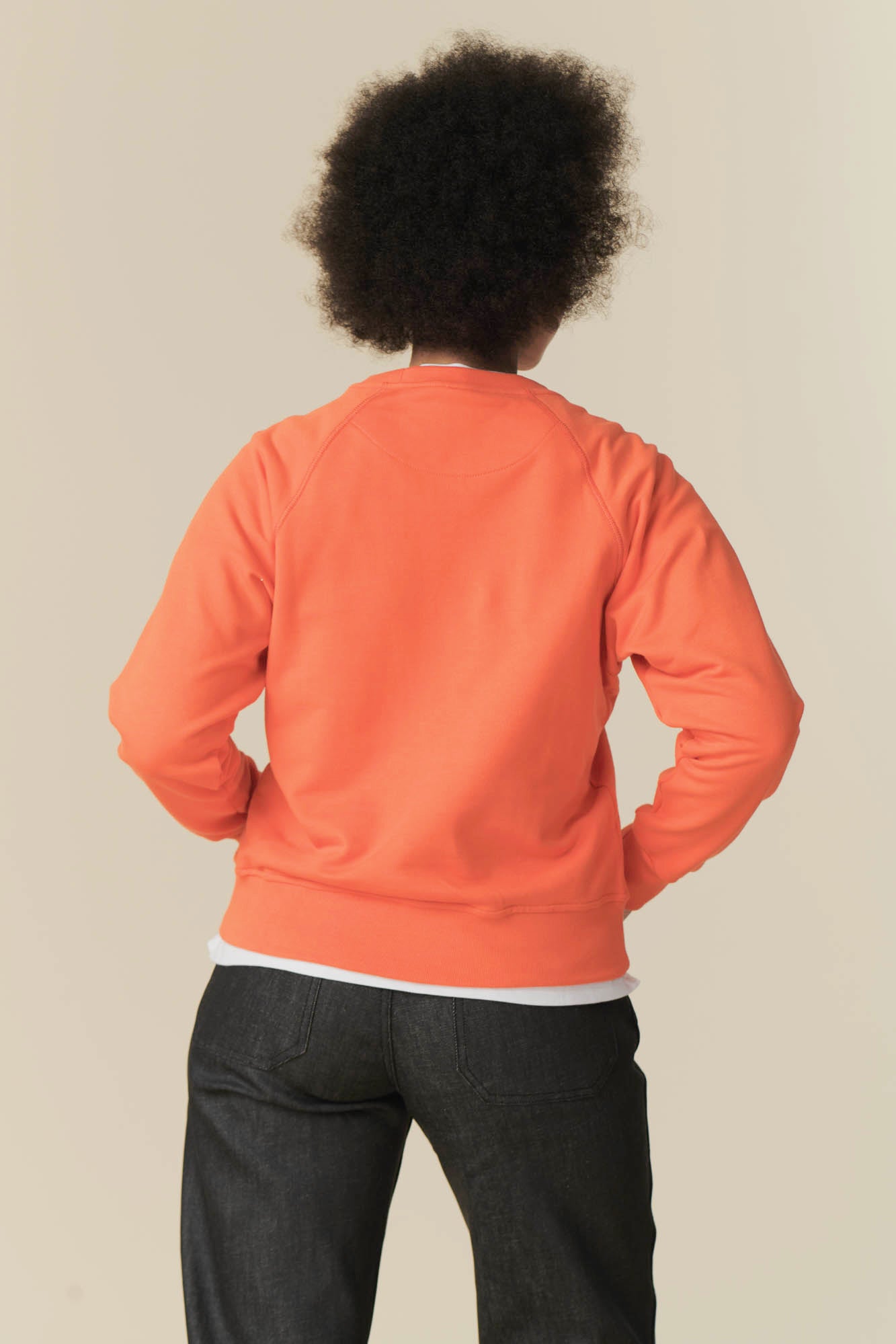 Women's Soft Peach Raglan Sweatshirt - Comfortable Long Sleeve Pullover for Casual Wear, Lounge & Fall Outfits