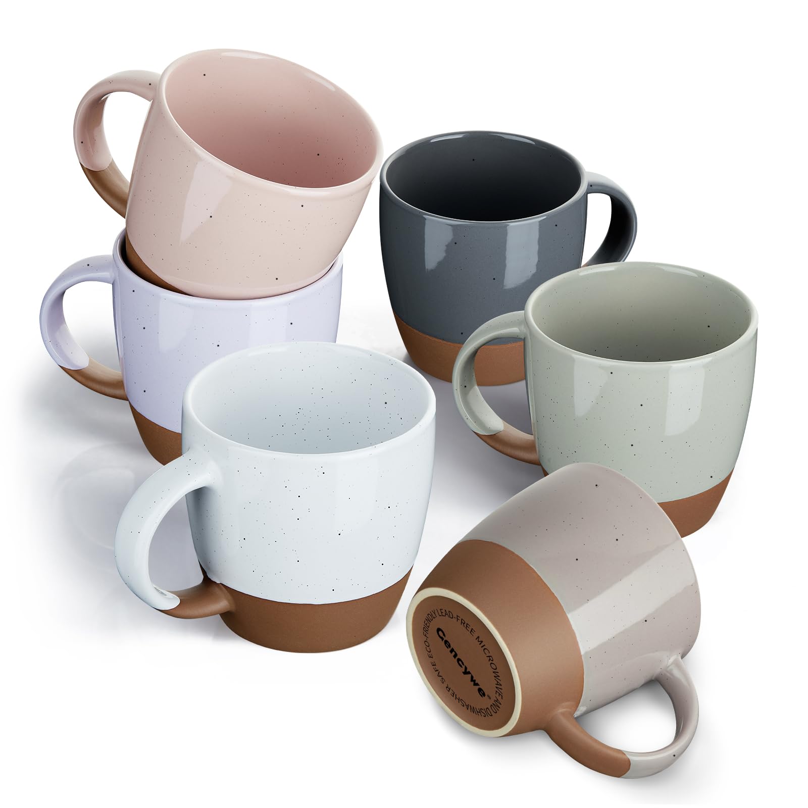 Morandi Color Ceramic Coffee Mugs Set of 6 - 18oz Large Coffee Cups with Handle for Latte, Tea & Hot Chocolate - Microwave Safe Modern Mugs for Women & Men - Unique Kitchenware for Home, Office & Gifts