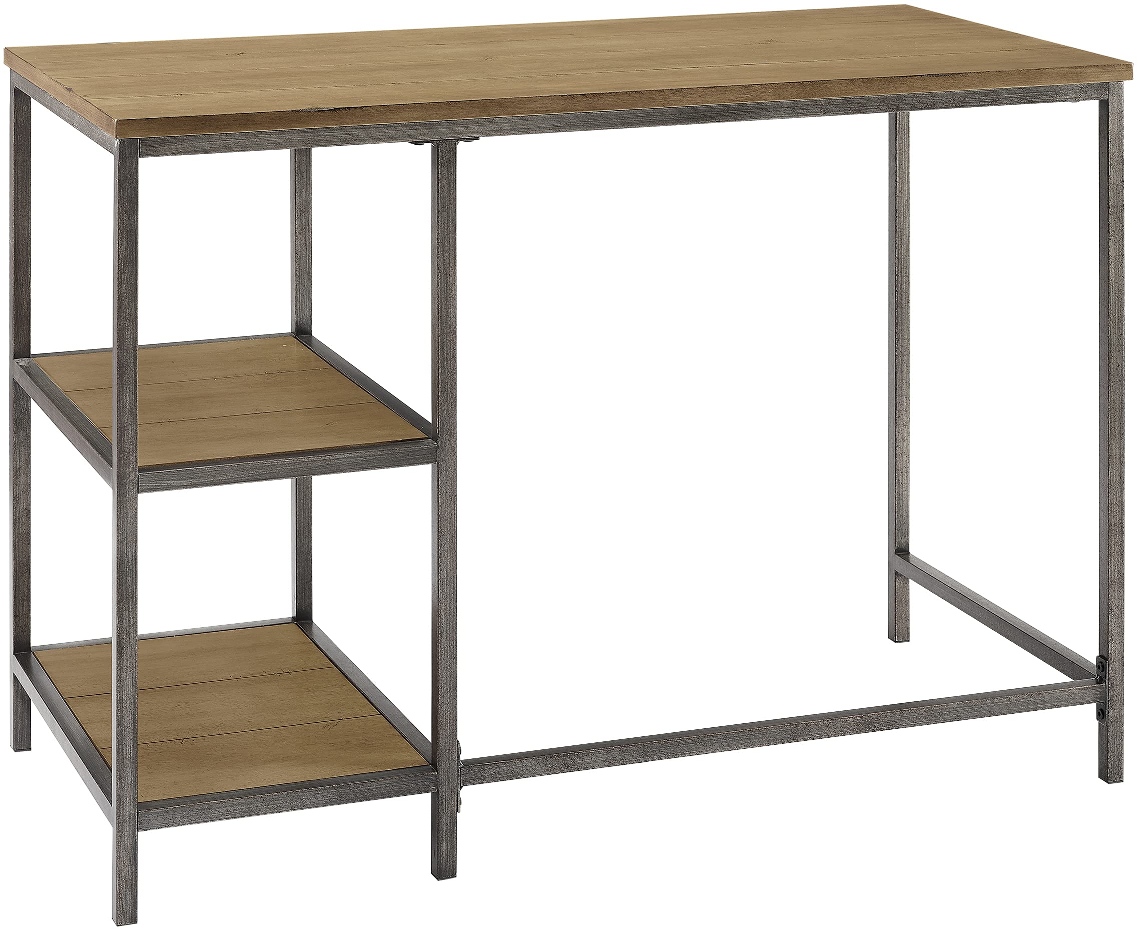 Crosley Furniture Brooke Small Home Office Desk with Storage Shelves - Compact Writing Desk for Small Spaces, Washed Oak Finish - Perfect for Home Office, Study Room, or Dormitory