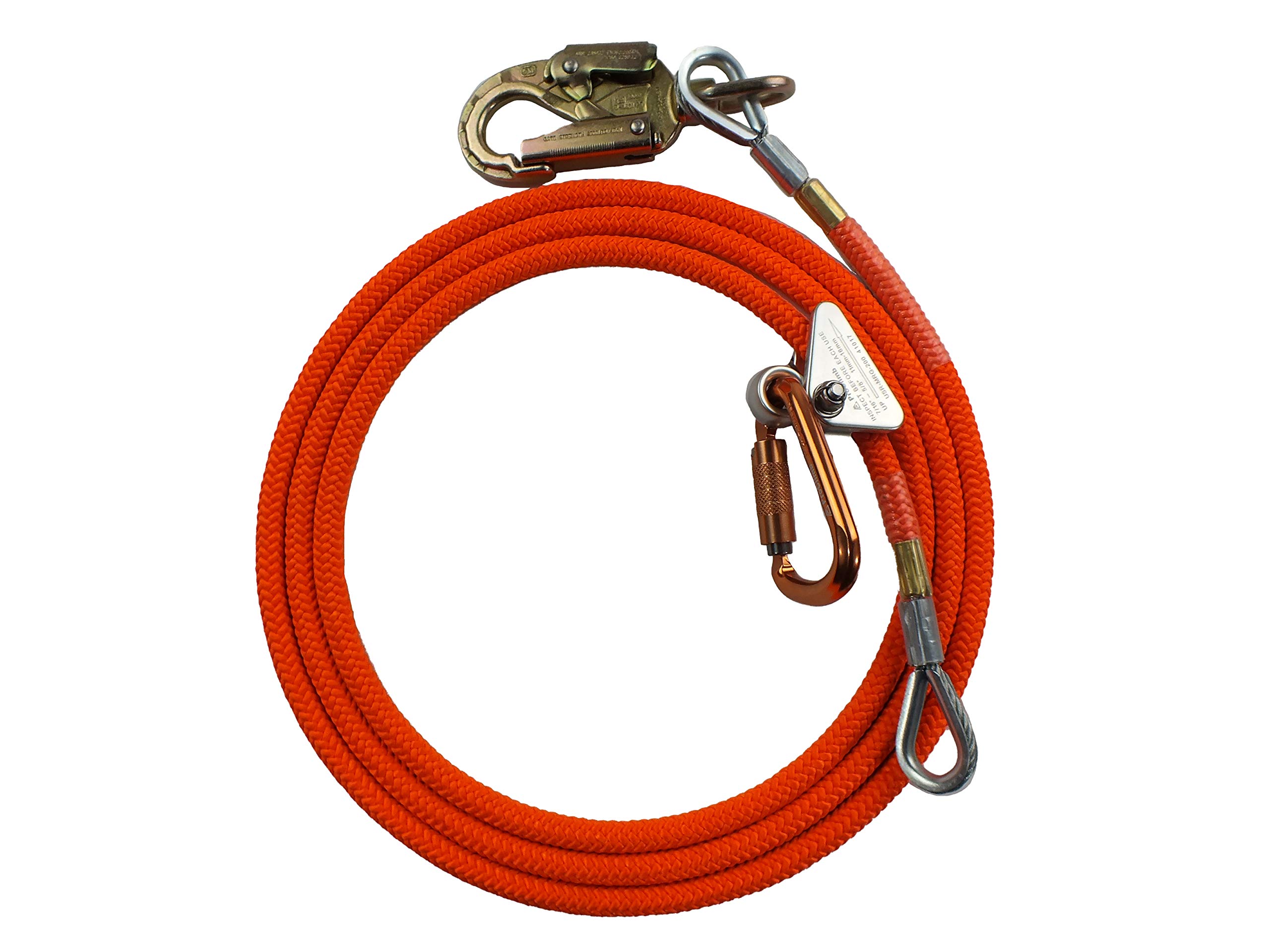 Steel Core Flip Line Kit for Tree Climbing - 5/8 in x 12 ft Adjustable Arborist Lanyard | USA Made, Low Stretch & Cut Resistant | Perfect for Professional Tree Work, Logging & Outdoor Climbing Safety