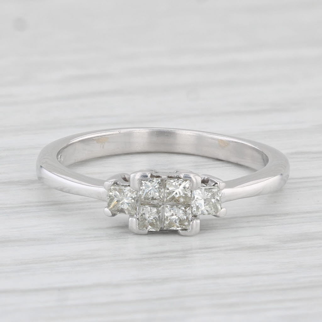 0.25ctw Diamond Princess Cut Engagement Ring in 18k White Gold - Size 4.25 - Perfect for Proposals, Anniversaries & Romantic Occasions